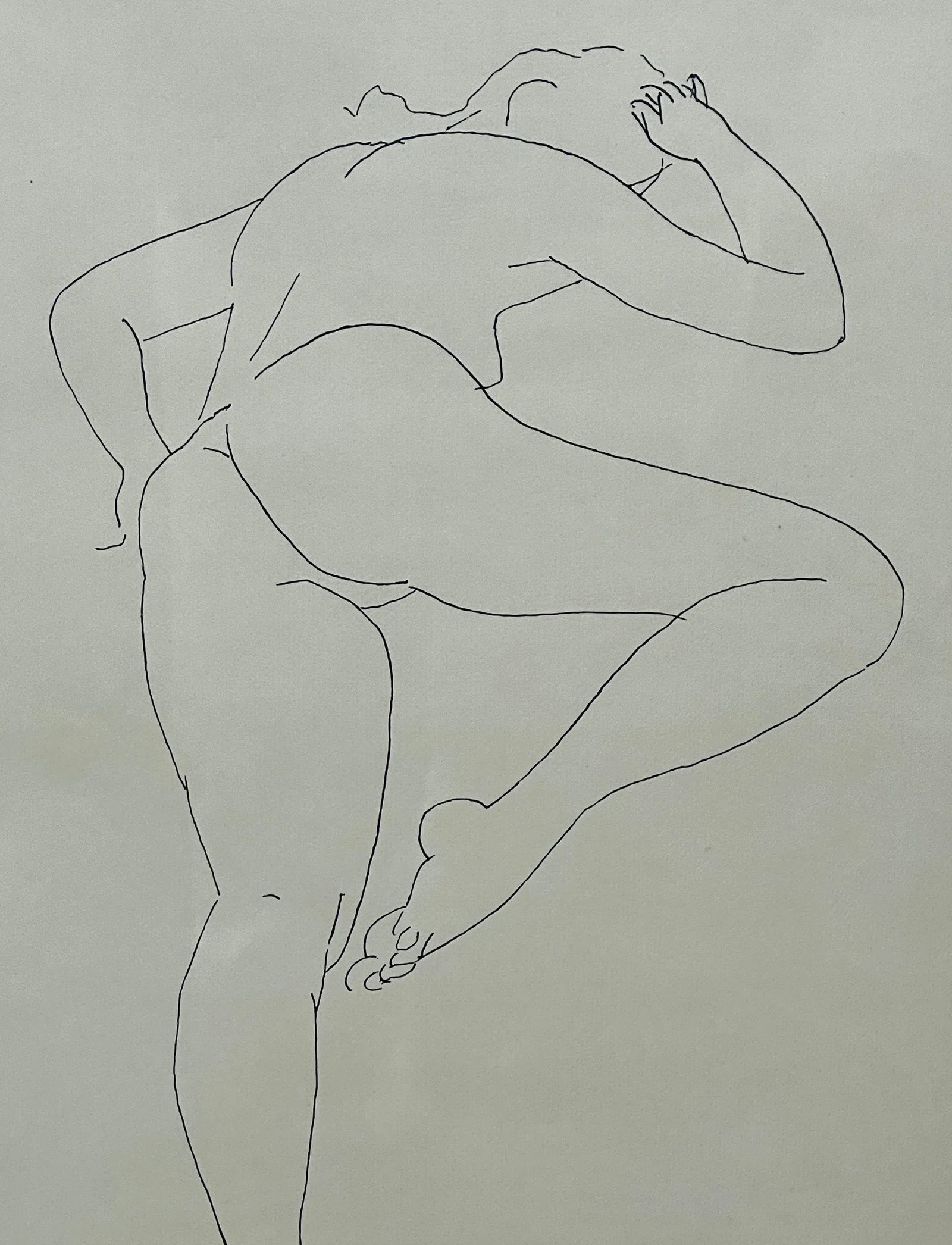 Vintage C.1950's Henry Strater American B&w Nude Lithograph - 2