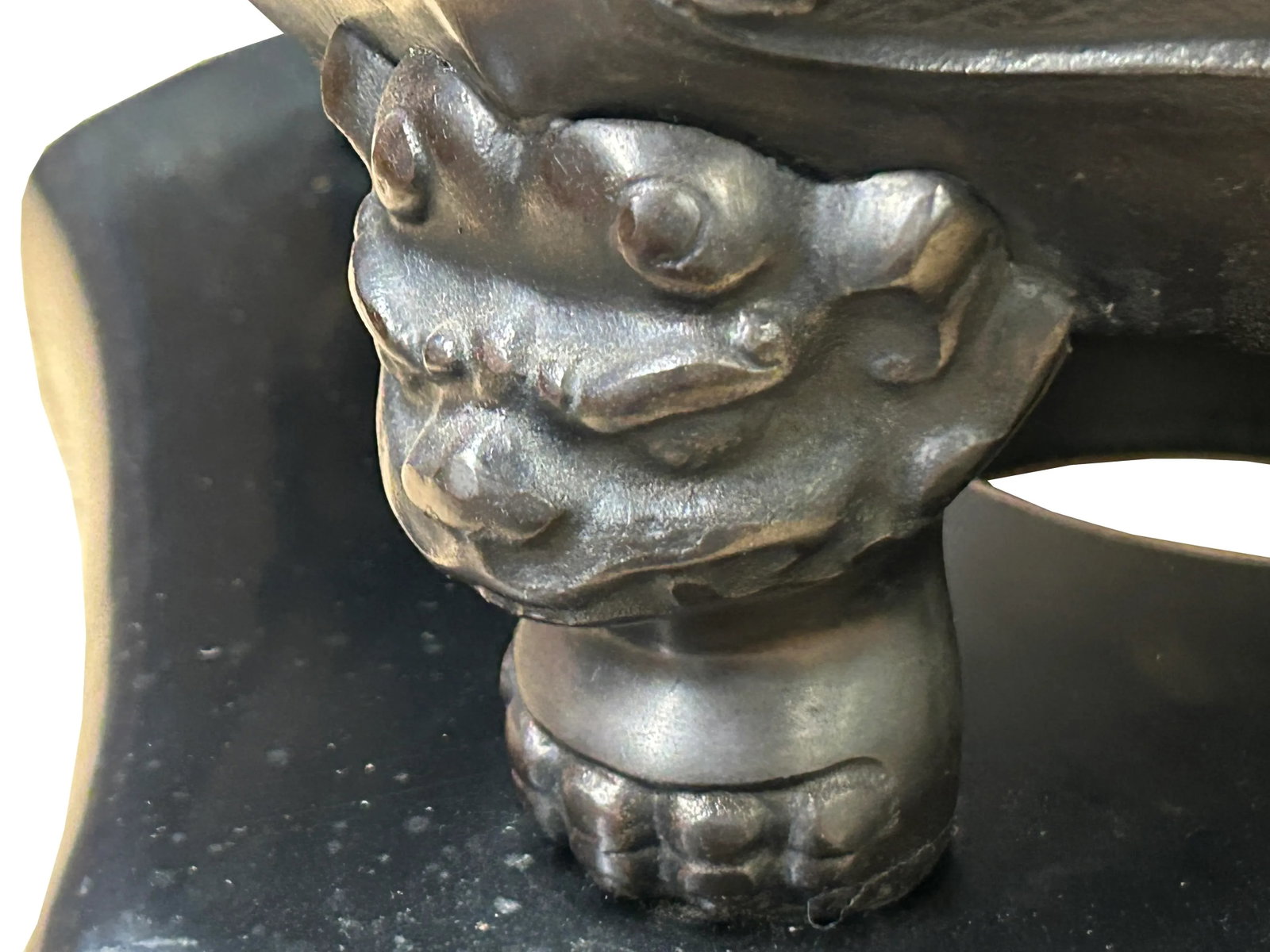 Vintage Bronze Metal Hexagonal Ding Shape Incense Burner Display Art - 8