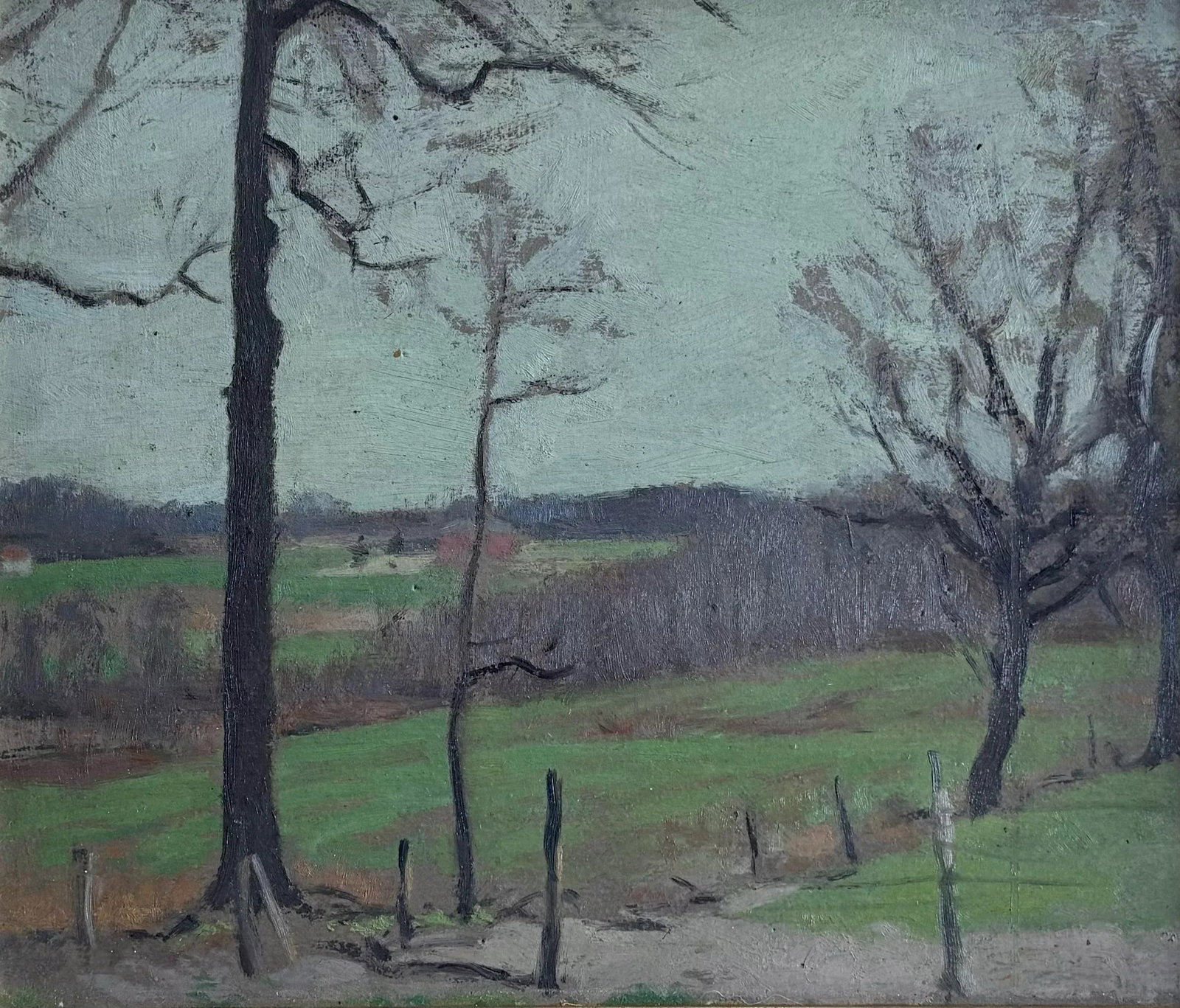 1920s Vintage Framed Landscape Oil Painting by American Artist Emlen McConnell - 2