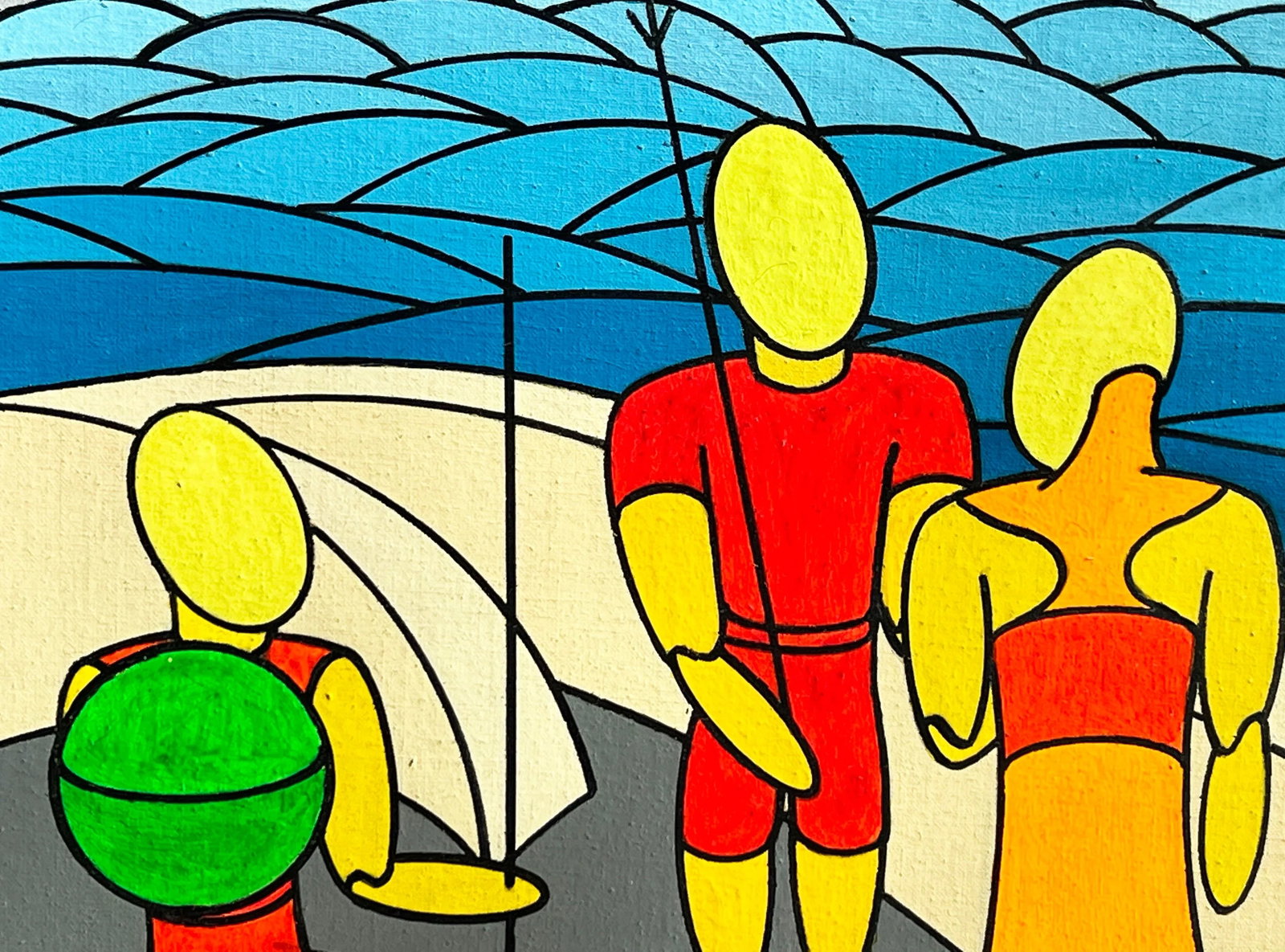 Vintage Italian Futuristic Surrealist Painting "Il Giardino-Degli Eletti" by Diego Cecchin (1987) - 2