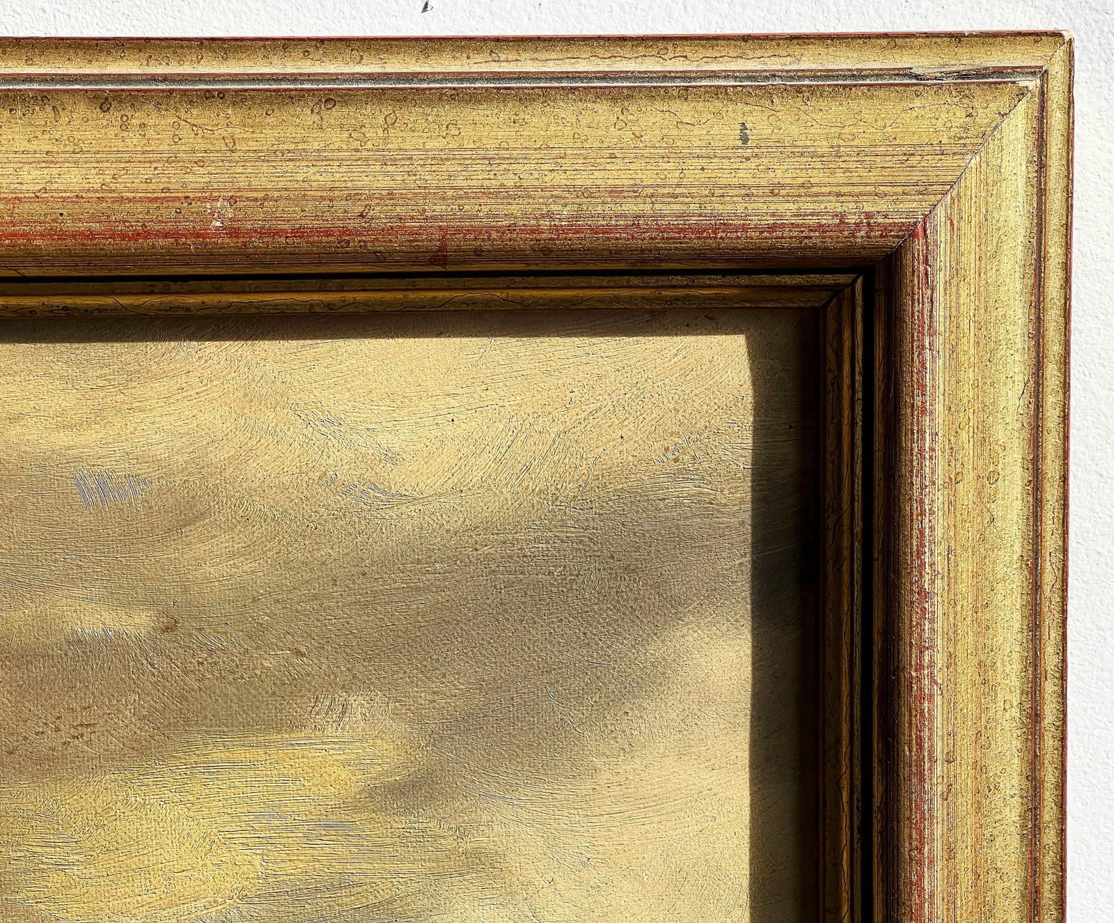 Antique 1880's Oil on Canvas Framed Painting of a Windmill Landscape 28"x20" - 4