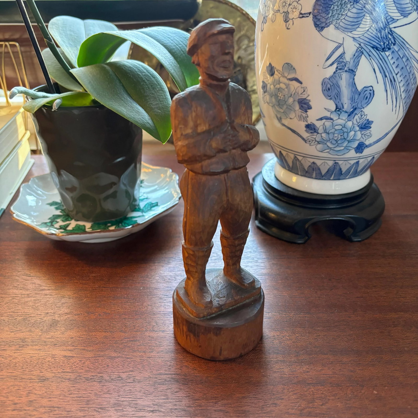Mid 20th Century Rustic Folk Art Hand-Carved Man "Sailor" Figure - 2