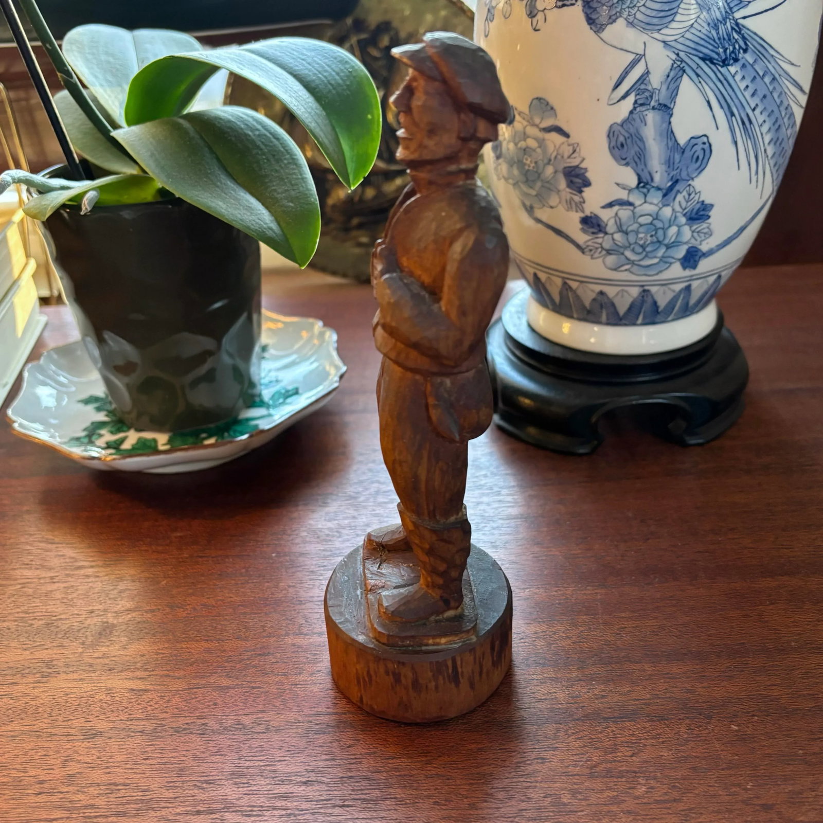 Mid 20th Century Rustic Folk Art Hand-Carved Man "Sailor" Figure - 4