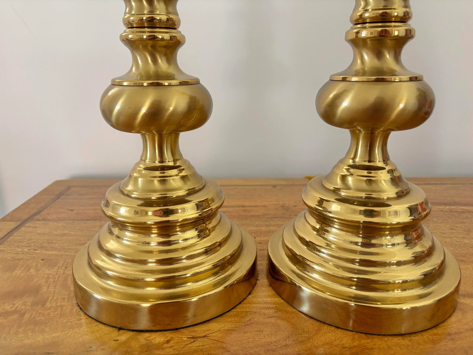 Pair of 1990s Stiffel Brass Regency Style Table Lamps - 3