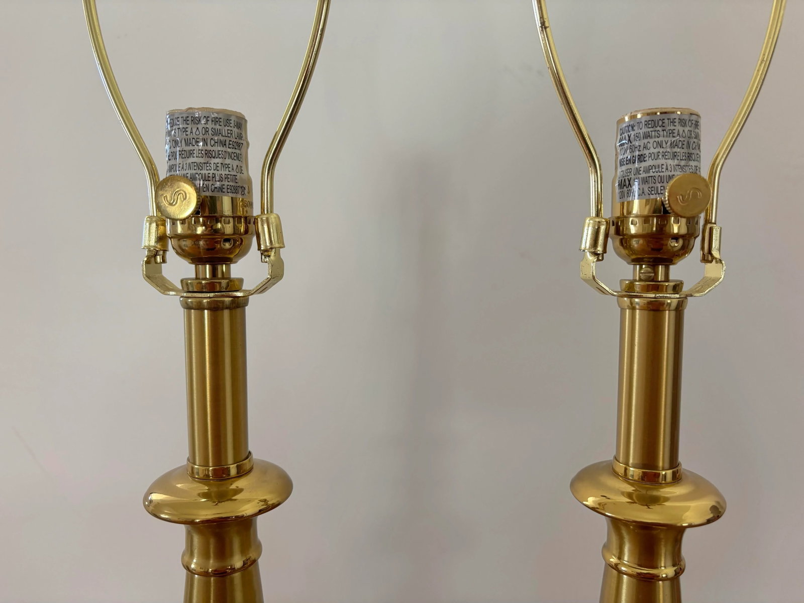 Pair of 1990s Stiffel Brass Regency Style Table Lamps - 5