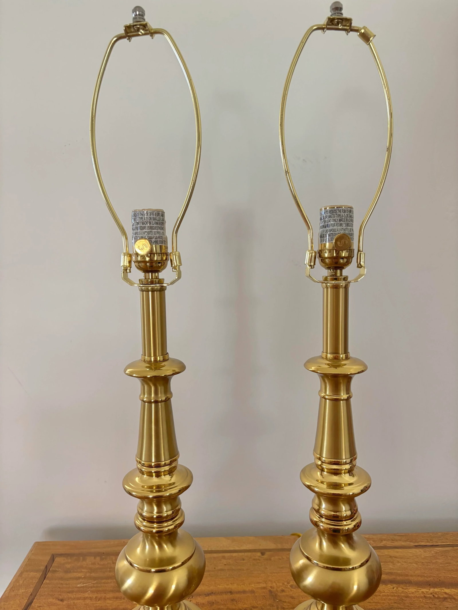 Pair of 1990s Stiffel Brass Regency Style Table Lamps - 7
