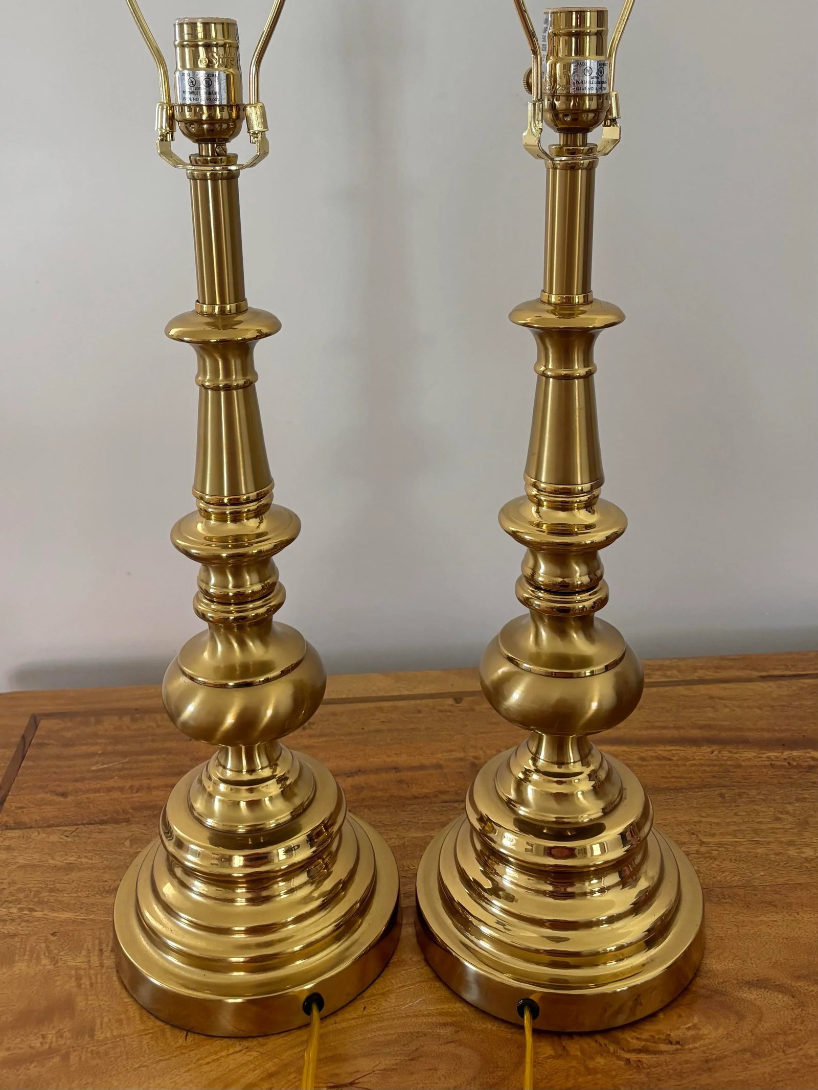 Pair of 1990s Stiffel Brass Regency Style Table Lamps - 8