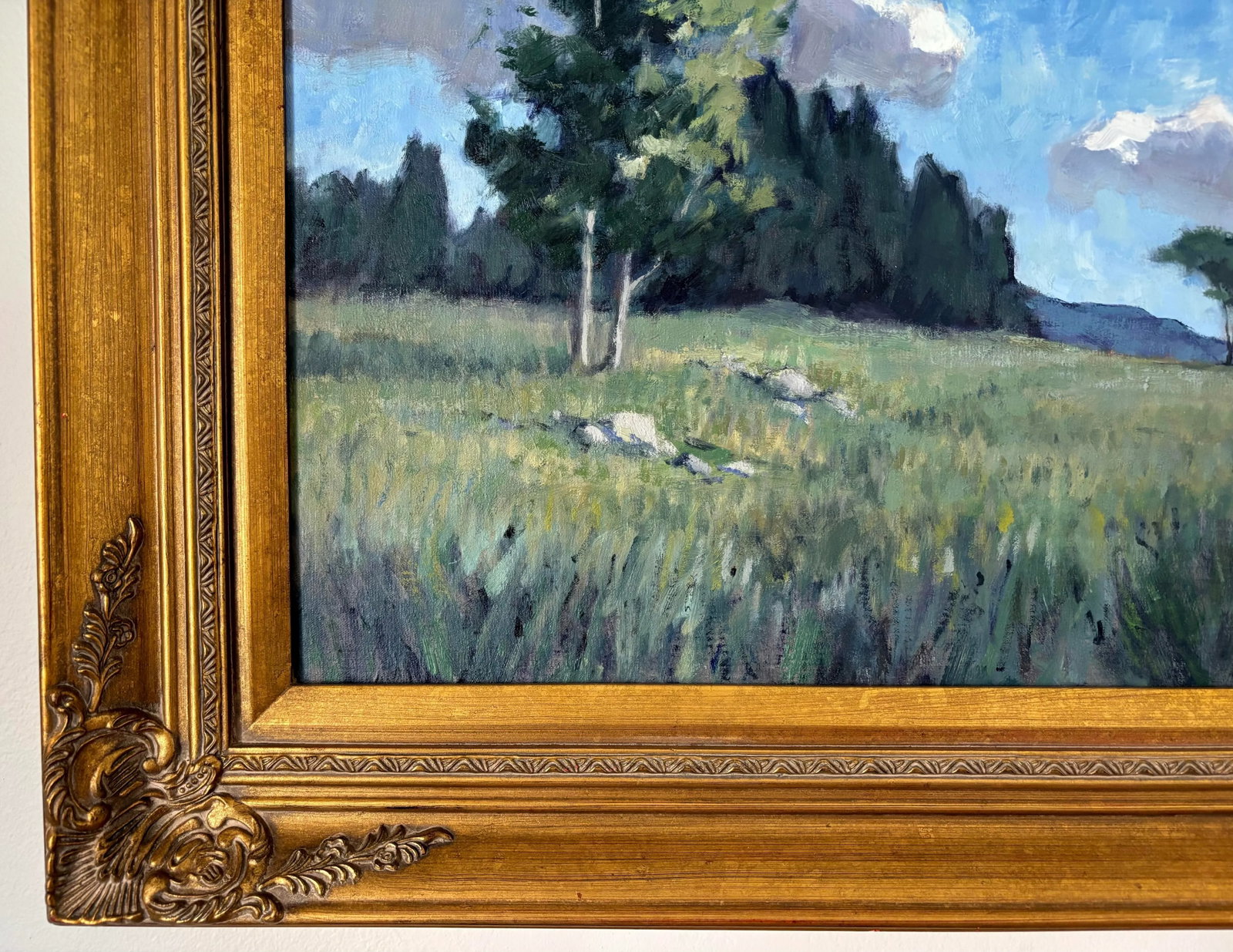 New England Landscape Oil Painting by American Artist Mary Peterson Vargas, Framed - 6