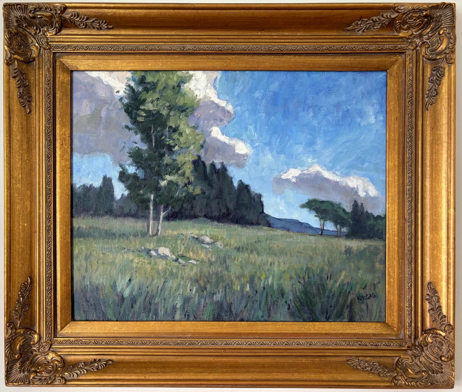 New England Landscape Oil Painting by American Artist Mary Peterson Vargas, Framed - 8