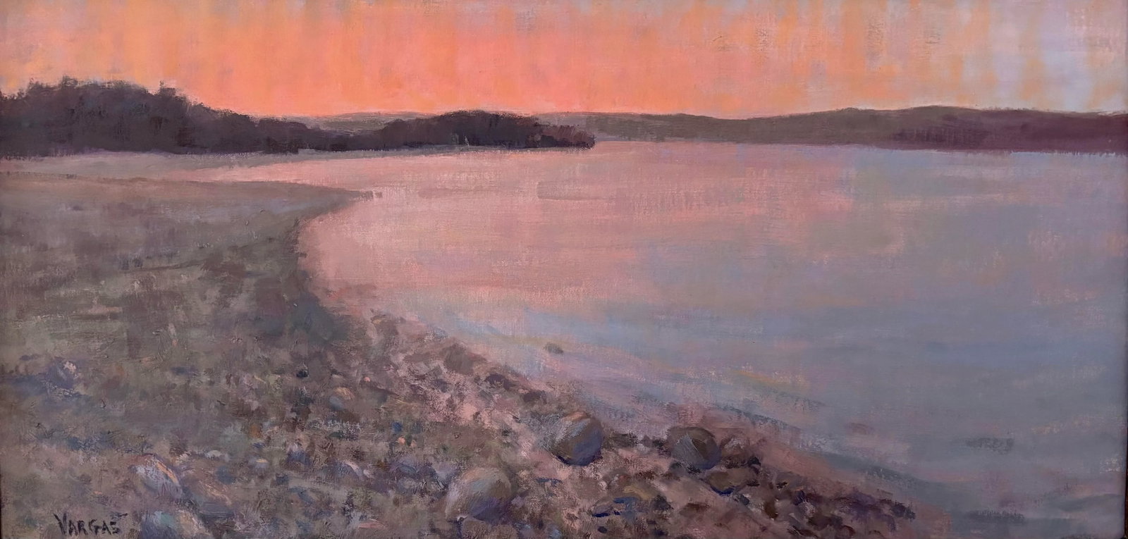 Contemporary Northern Coast Framed Landscape Painting by Vargas, "Sailors' Delight" - 2