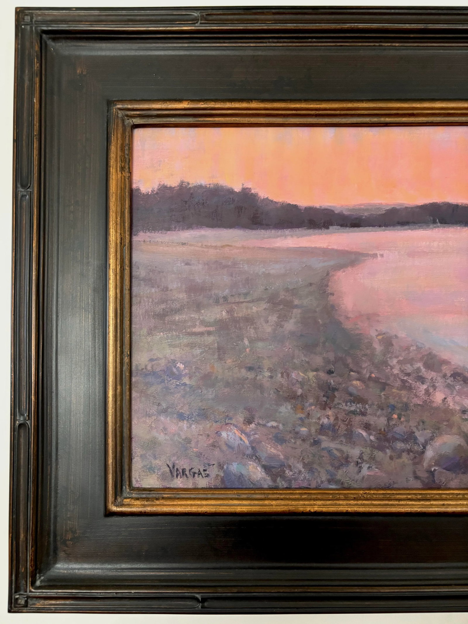 Contemporary Northern Coast Framed Landscape Painting by Vargas, "Sailors' Delight" - 3