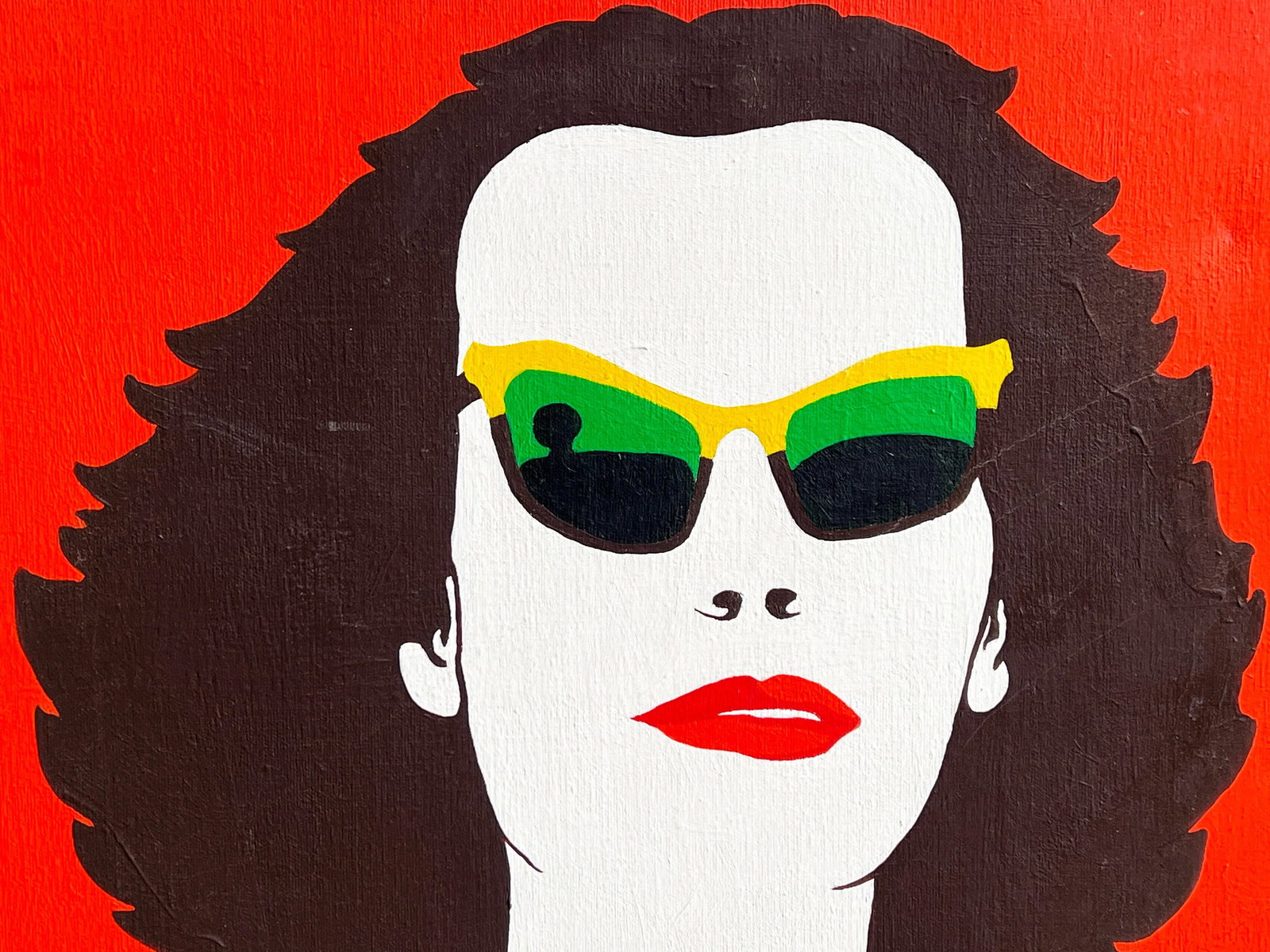 1973 Original Pop Art Portrait "The Wasp Woman" by Sarah Senter Thompson - 2