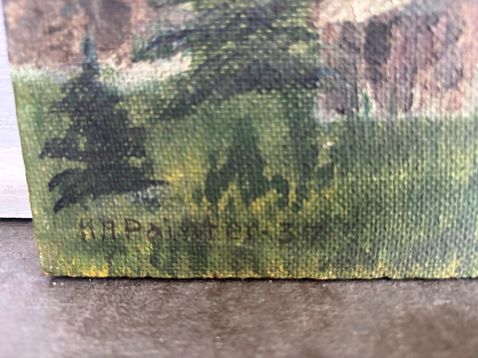 1930s Alaskan Wilderness Folk Art Oil Painting, Signed - 3