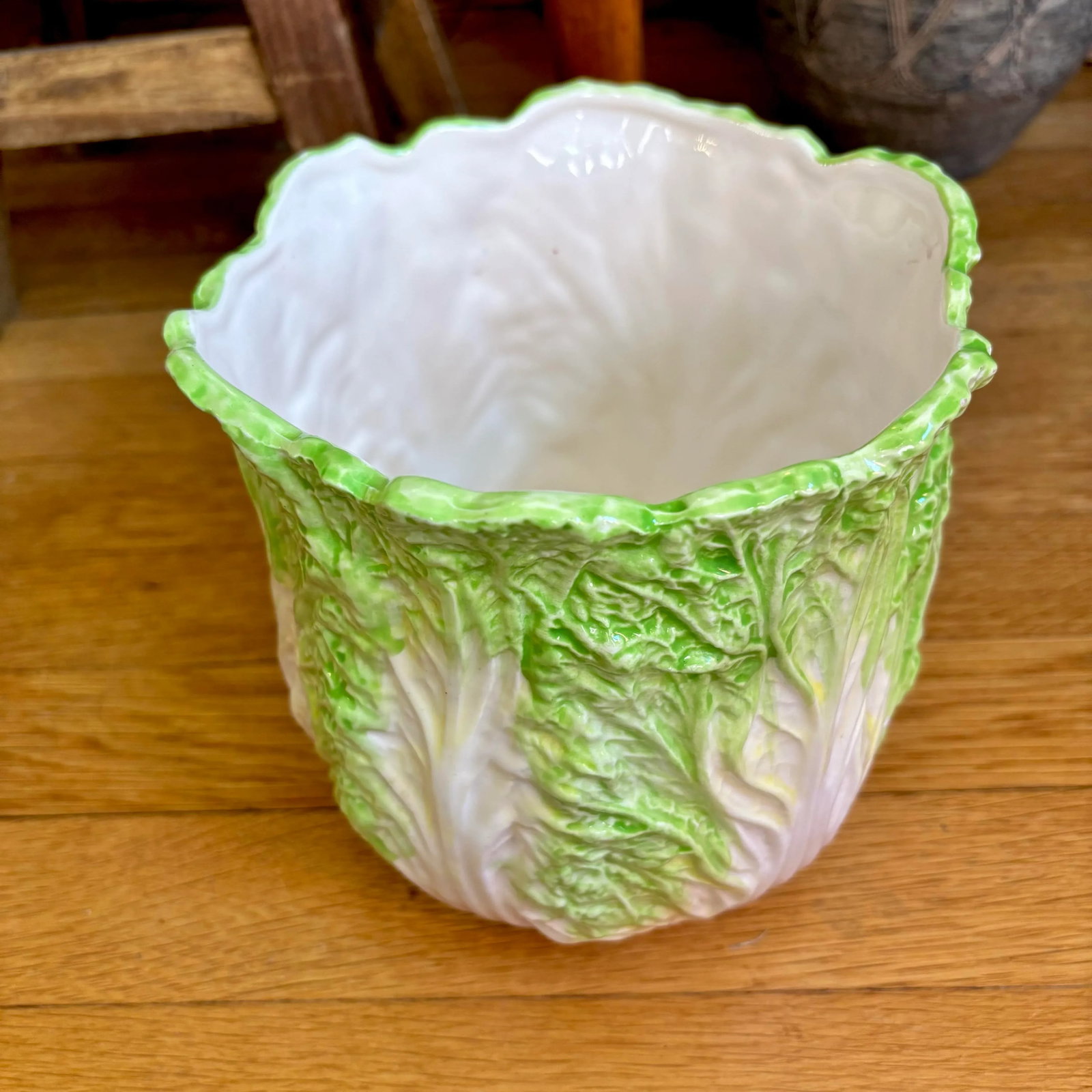 Vintage Sigma TasteSetter Ceramic Leafy Cabbage Utensil Holder - 5