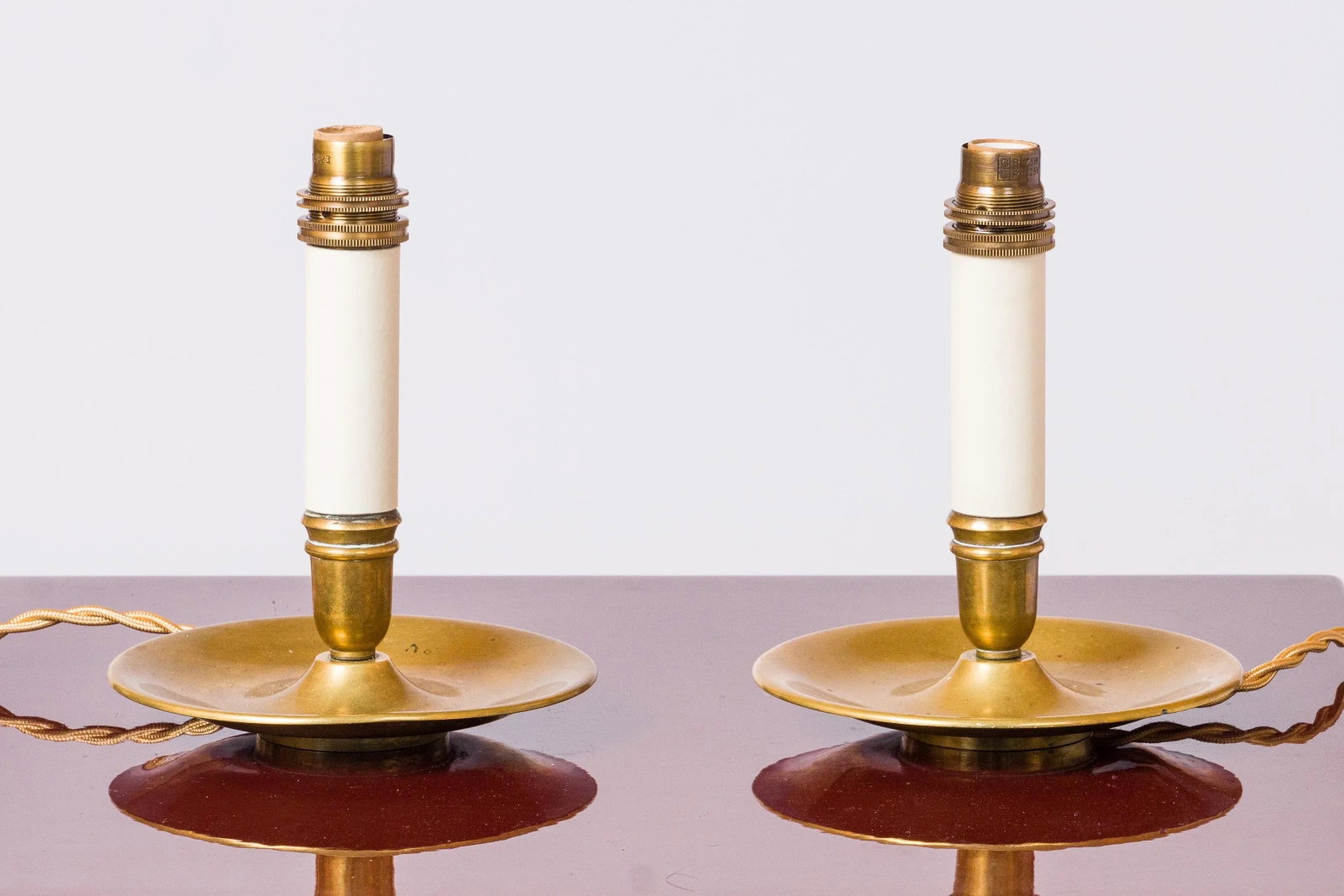 Pair of Neoclassical Style Bronze Candlestick Table Lamps, France 1960s - 3