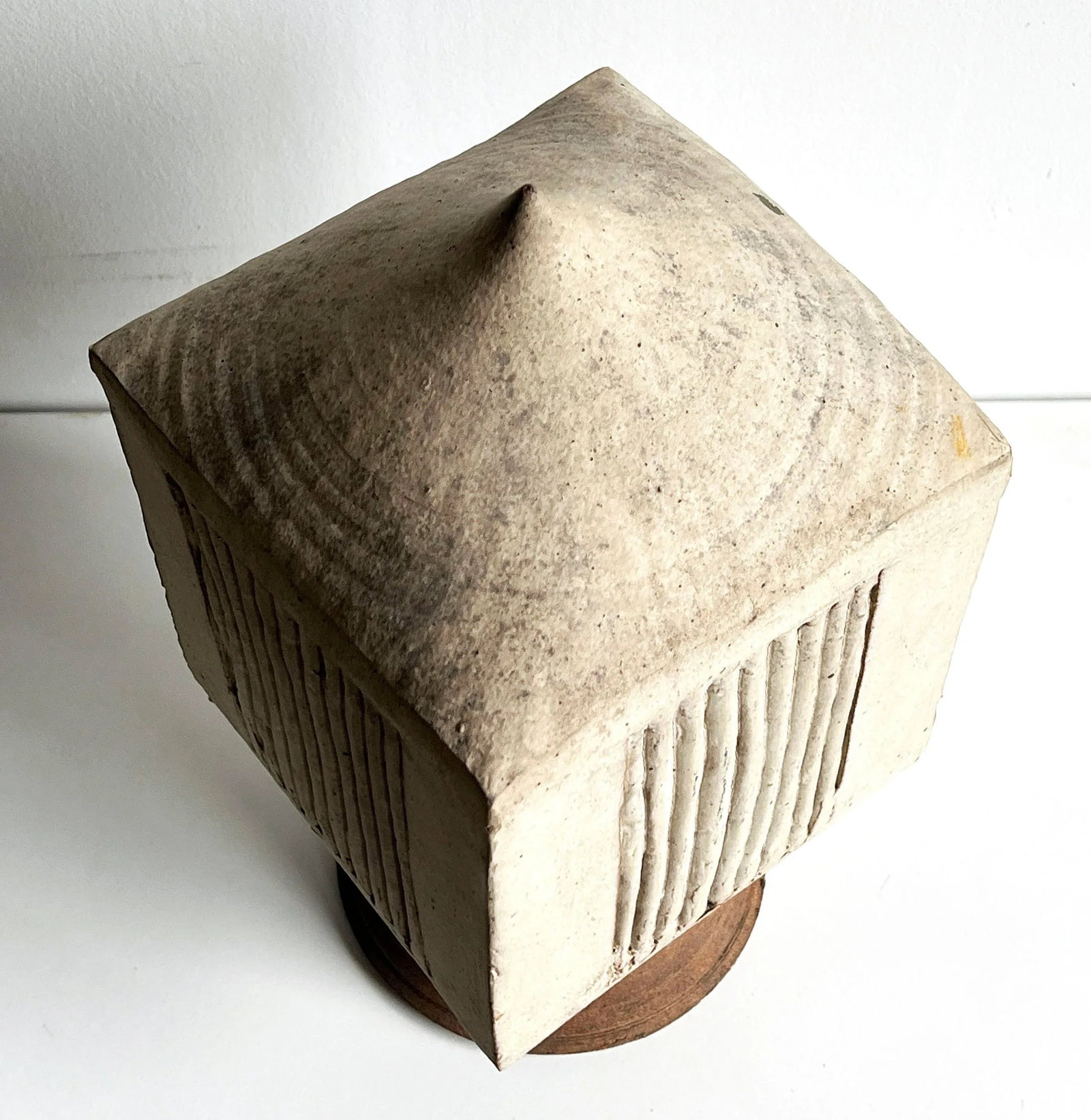 Vintage Brutalist Studio Pottery Sculpture Architectural Form in Stoneware Ceramic - 3