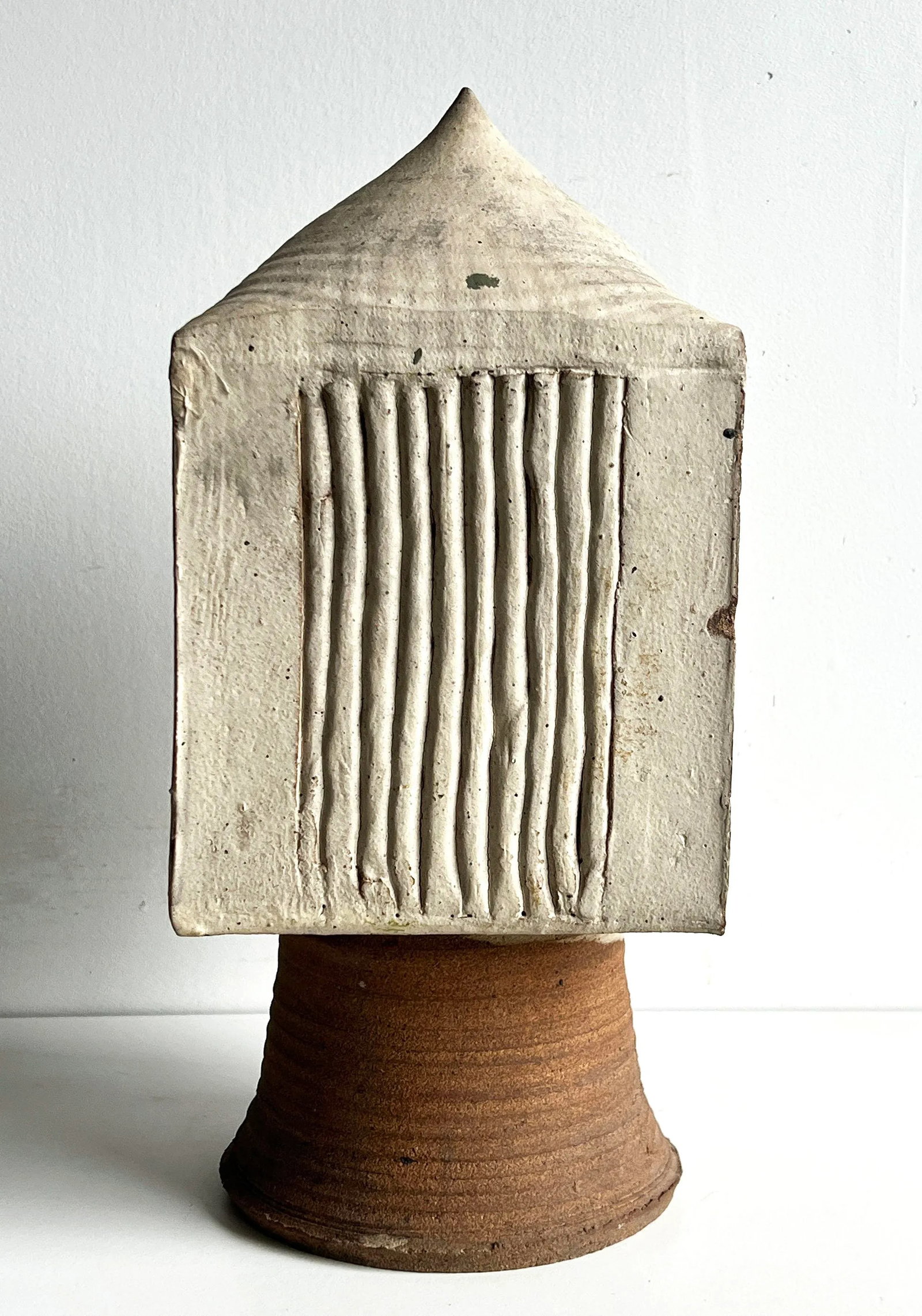 Vintage Brutalist Studio Pottery Sculpture Architectural Form in Stoneware Ceramic - 6