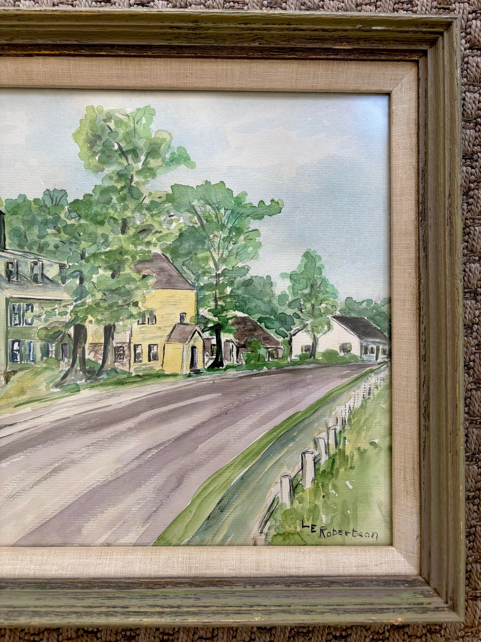 Post-Impressionist Watercolor Painting by L. E. Robertson, Framed - 5