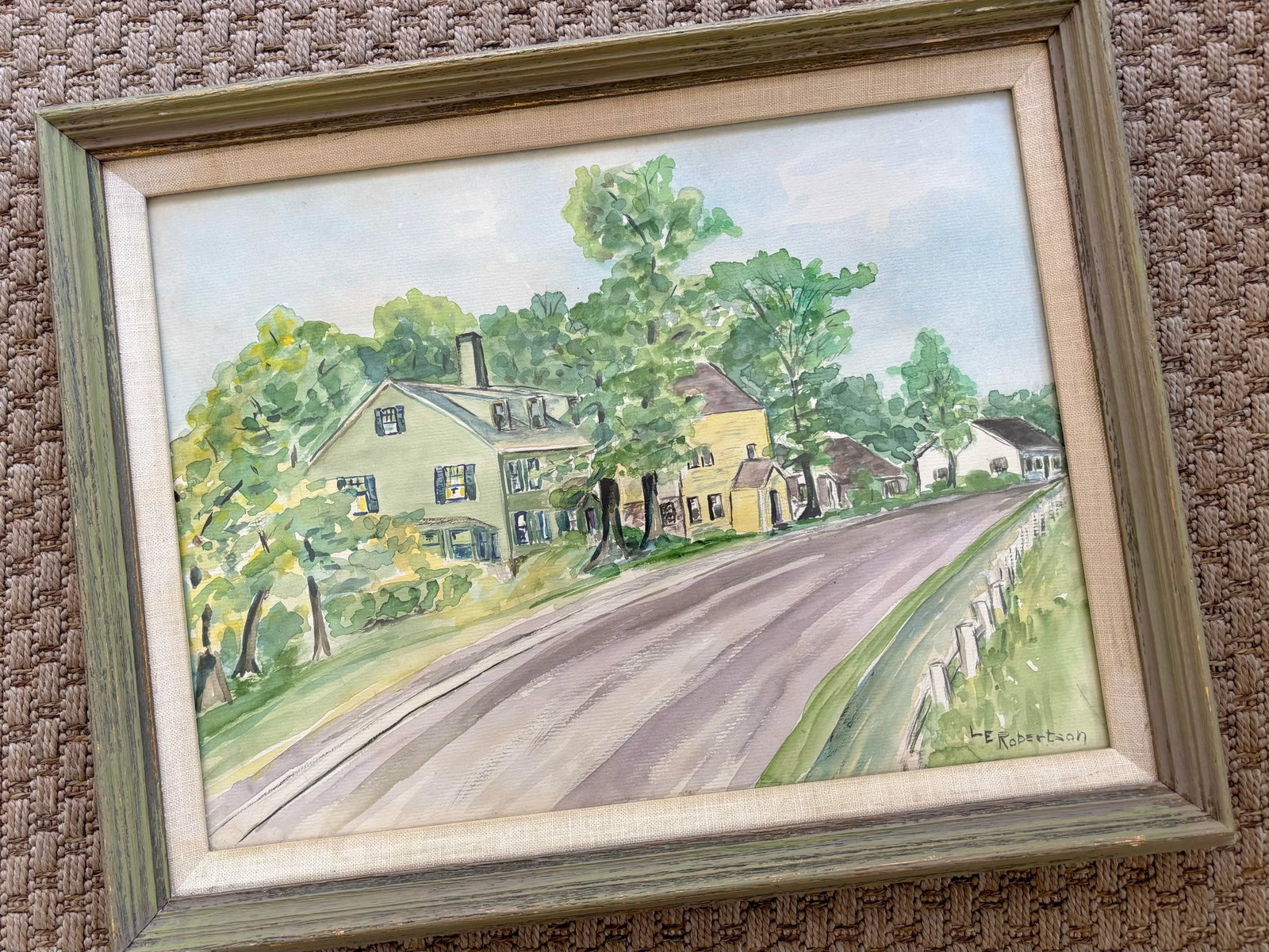 Post-Impressionist Watercolor Painting by L. E. Robertson, Framed - 6