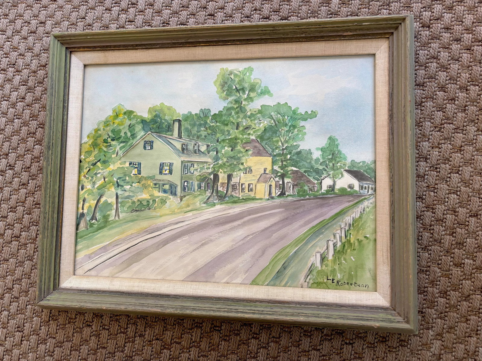 Post-Impressionist Watercolor Painting by L. E. Robertson, Framed - 8