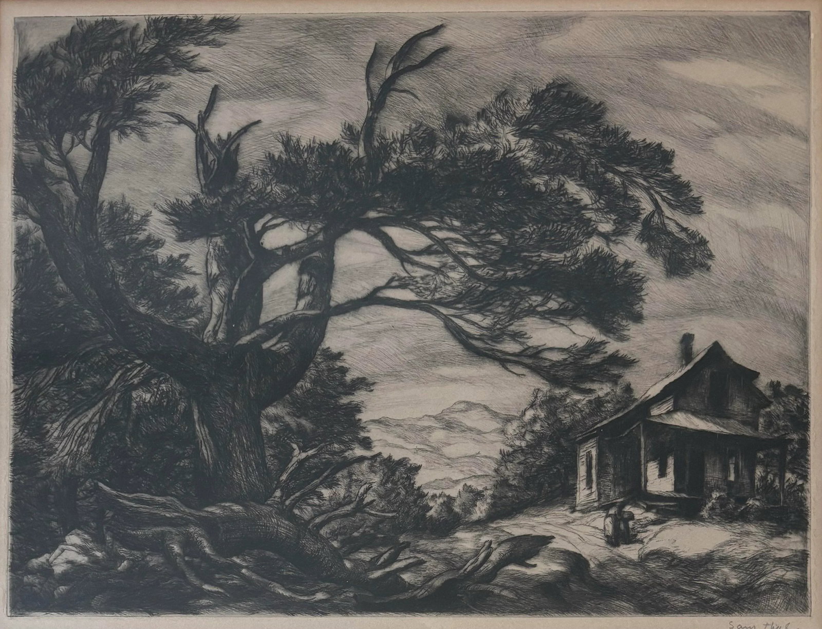 Sam Thal (1903-1964) Fine Drypoint Etching, Framed - 2