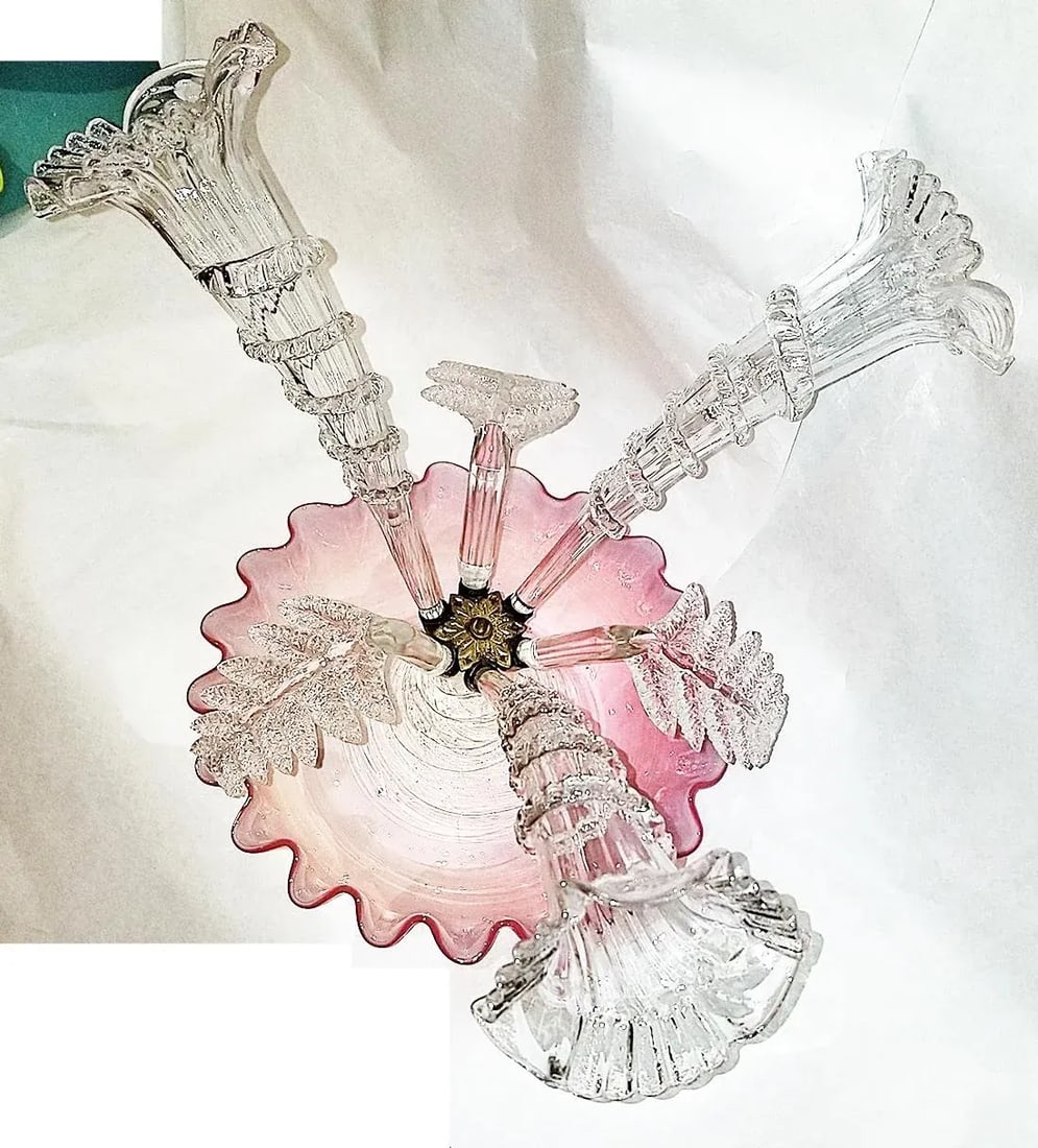 Late 19th Century French Blown Glass Epergne Vase - 2