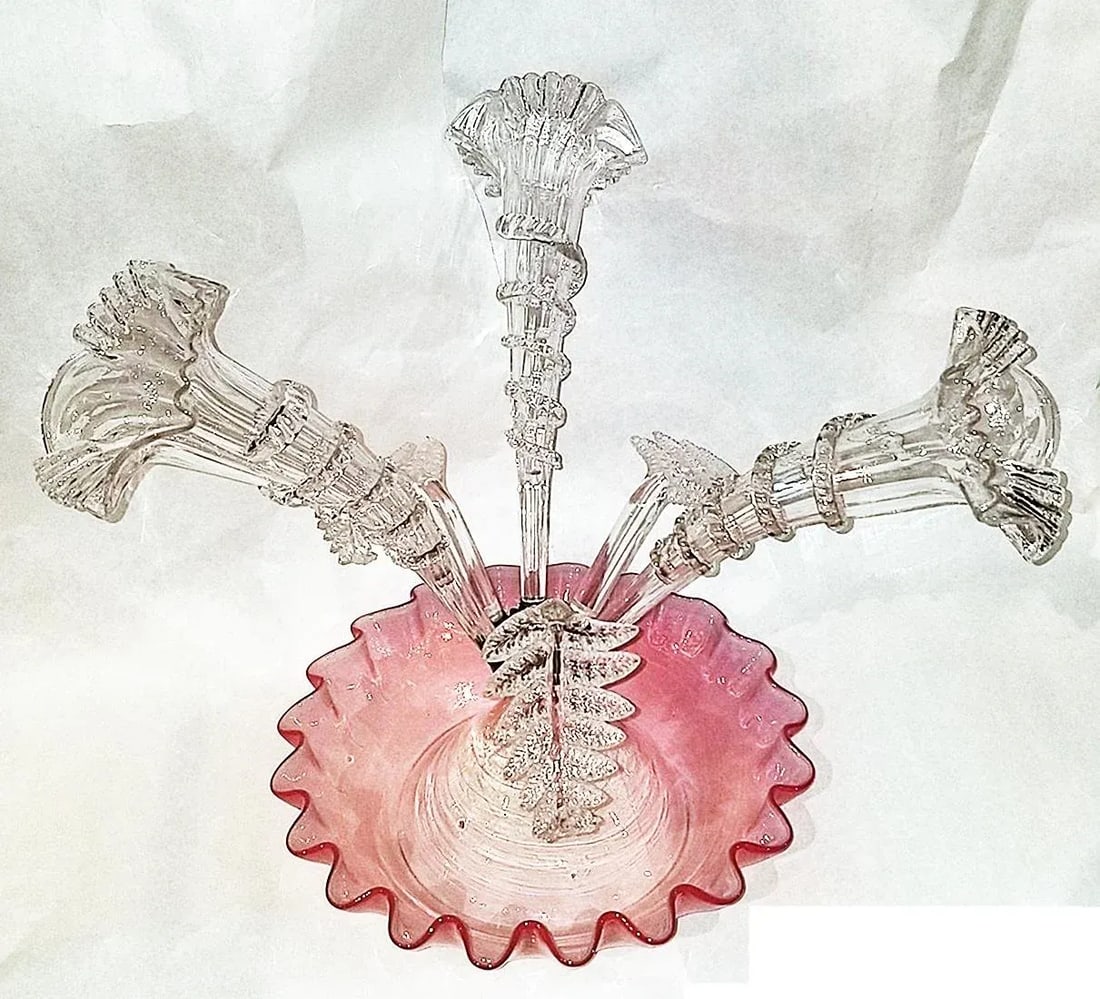 Late 19th Century French Blown Glass Epergne Vase - 3