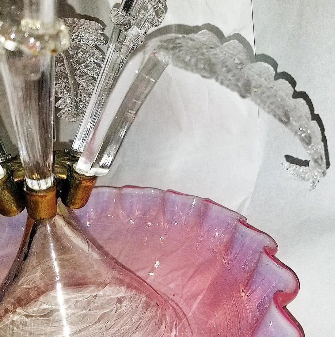 Late 19th Century French Blown Glass Epergne Vase - 5