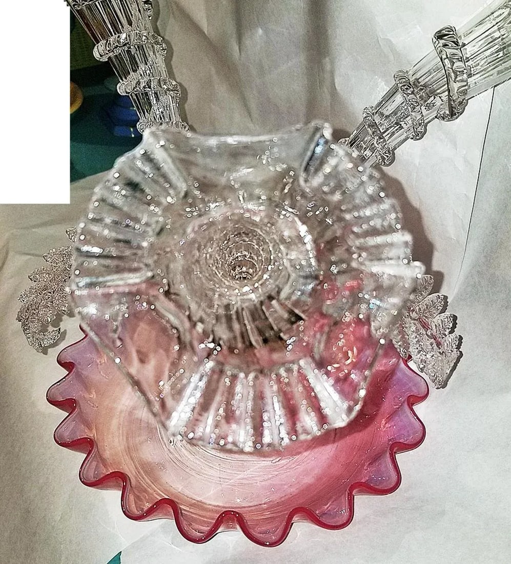 Late 19th Century French Blown Glass Epergne Vase - 6