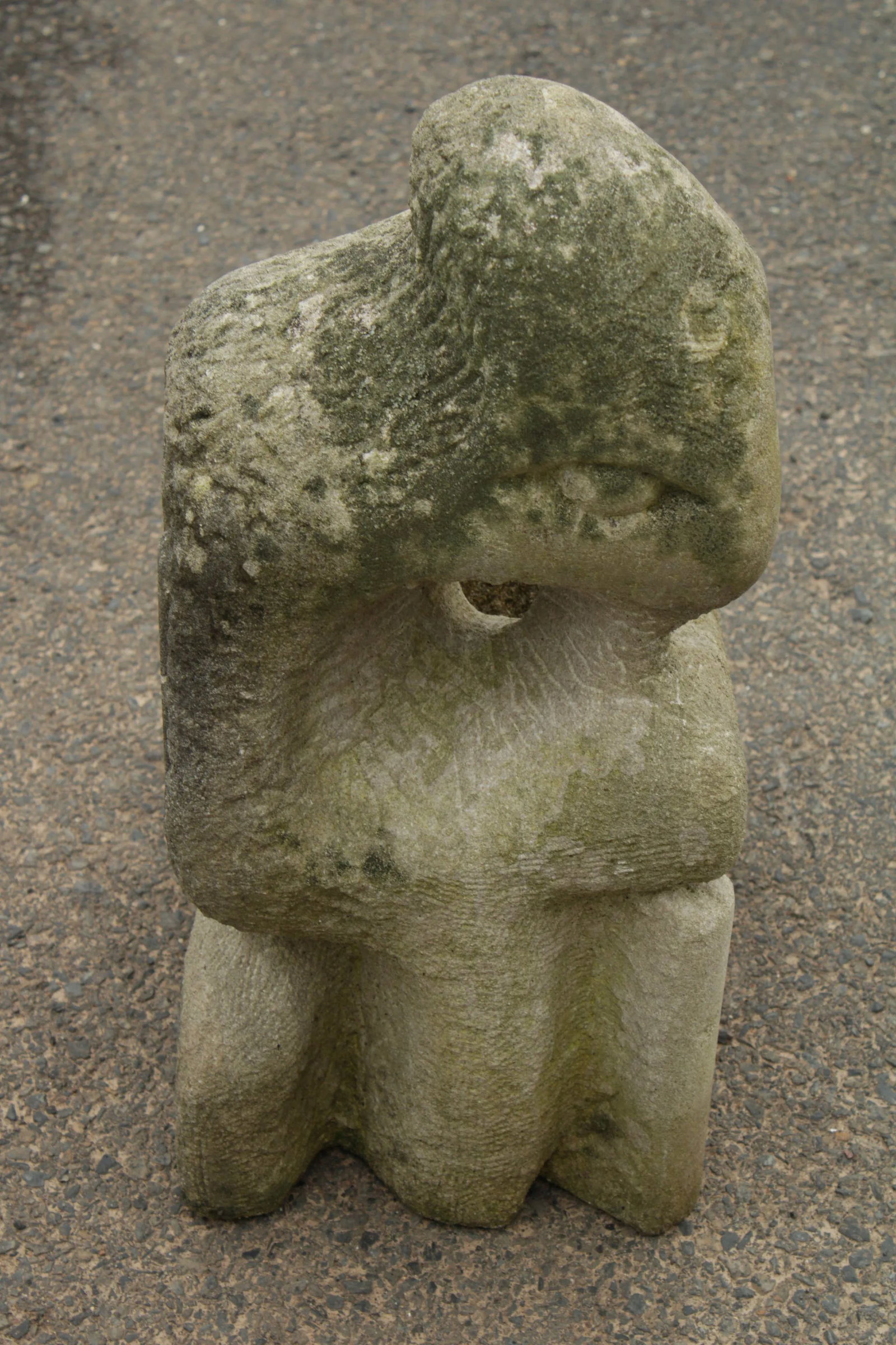 Mid Century Modern Carved Sandstone Garden Sculpture - 7