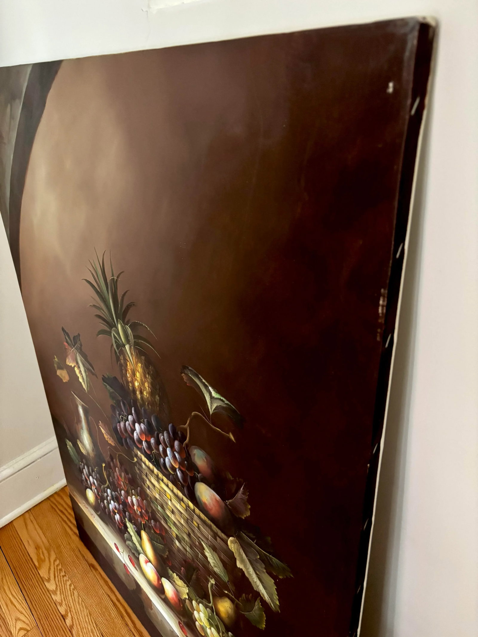 Very Large Fruit Still Life Oil Painting by M. Aaron, Late 20th Century - 10