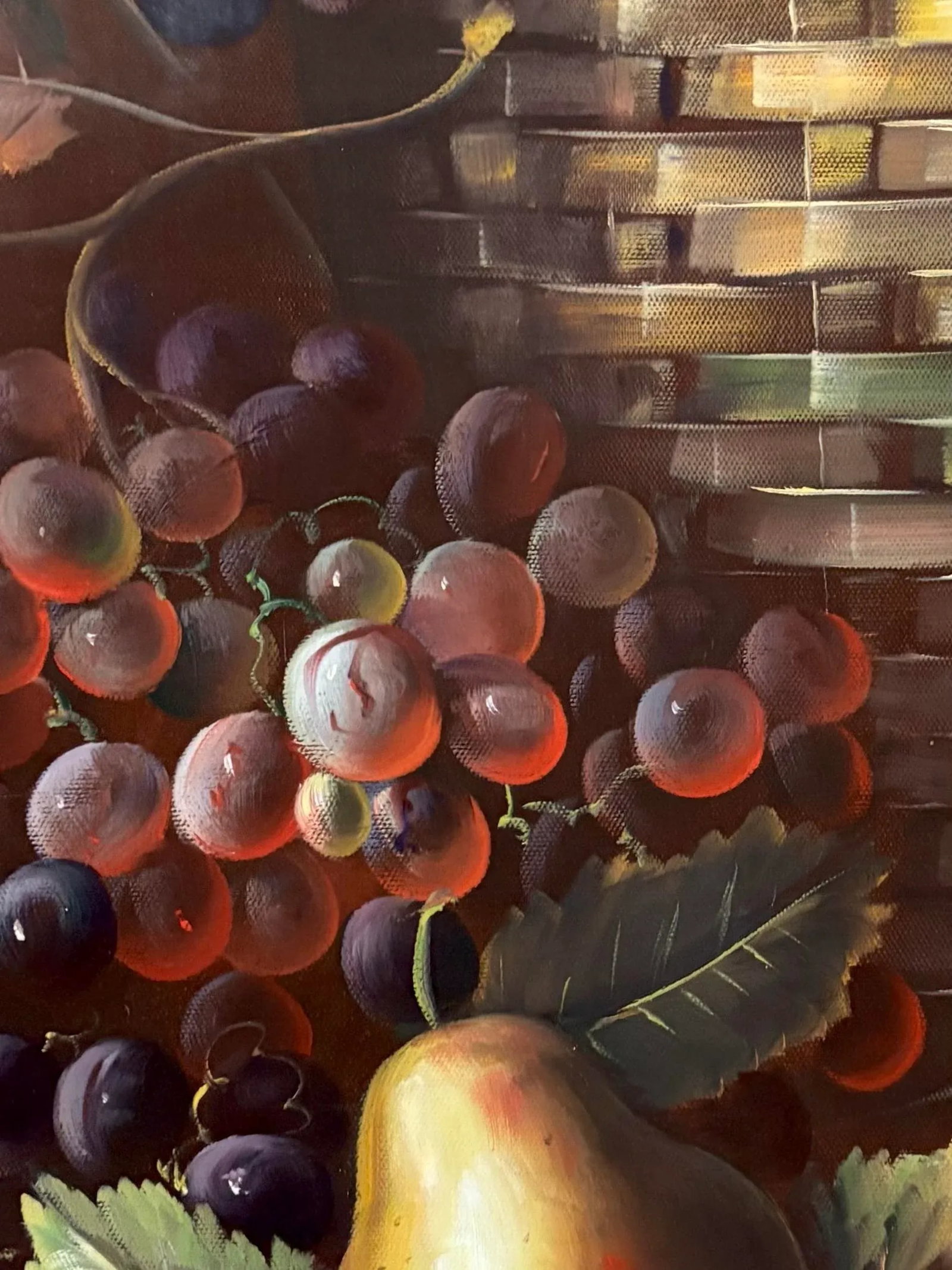Very Large Fruit Still Life Oil Painting by M. Aaron, Late 20th Century - 4