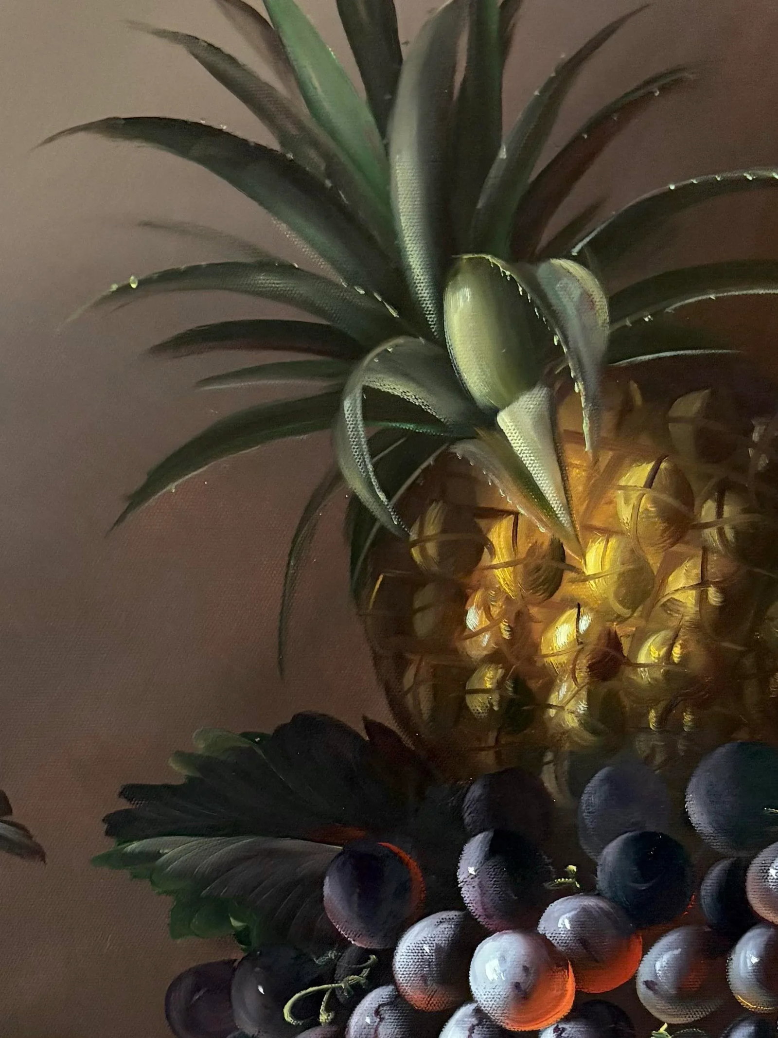 Very Large Fruit Still Life Oil Painting by M. Aaron, Late 20th Century - 8