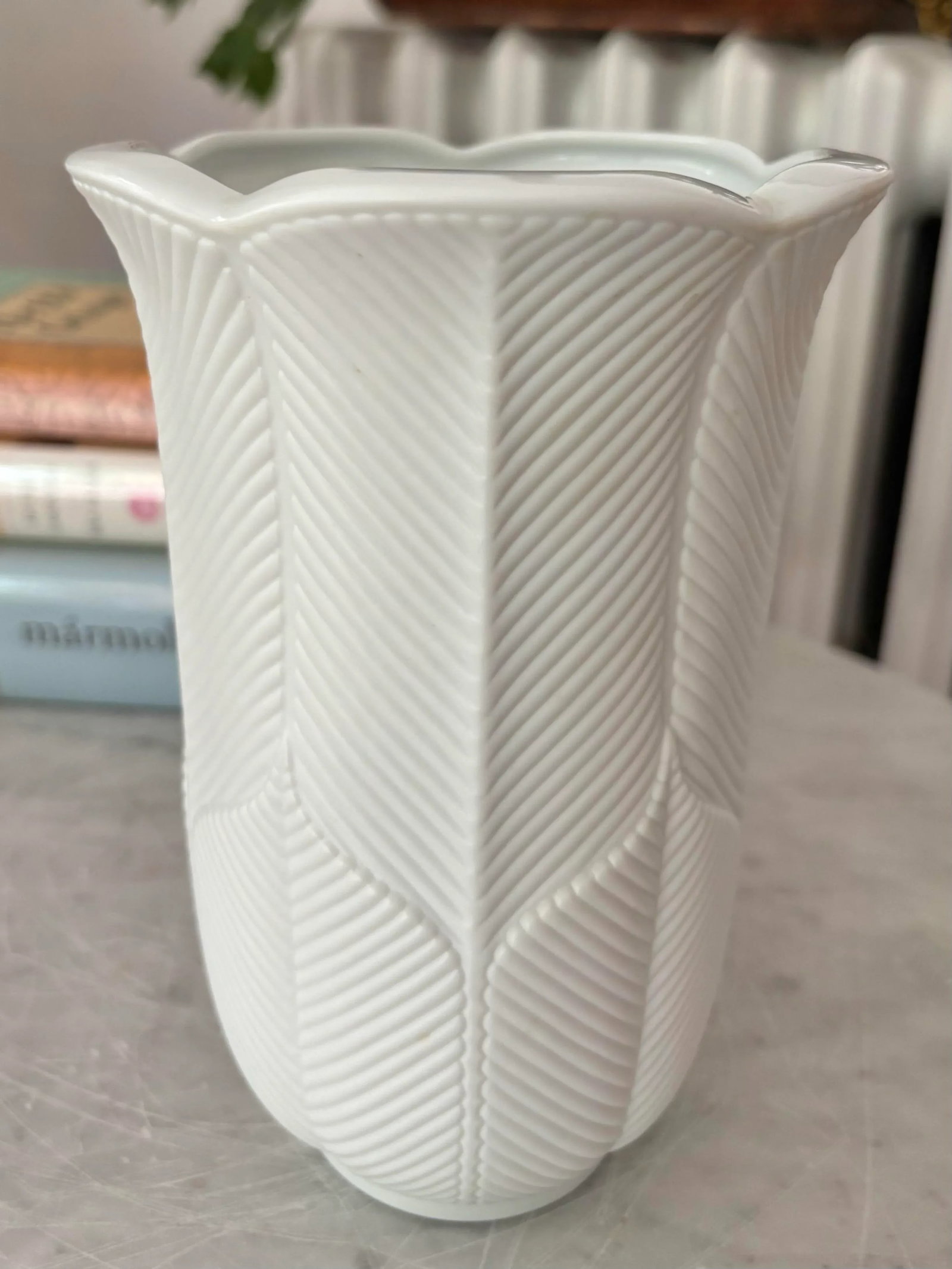 Original Kaiser White Bisque Ceramic Vase Made in West-Germany, 1960s - 8
