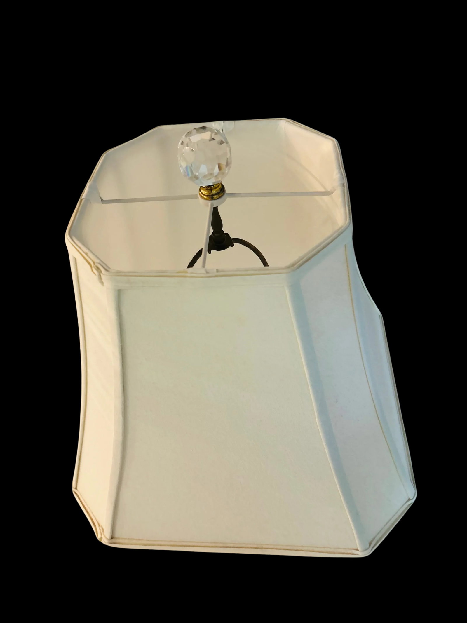 Vintage Waterford Crystal Table Lamp - Cut Crystal Brass Accents - 4