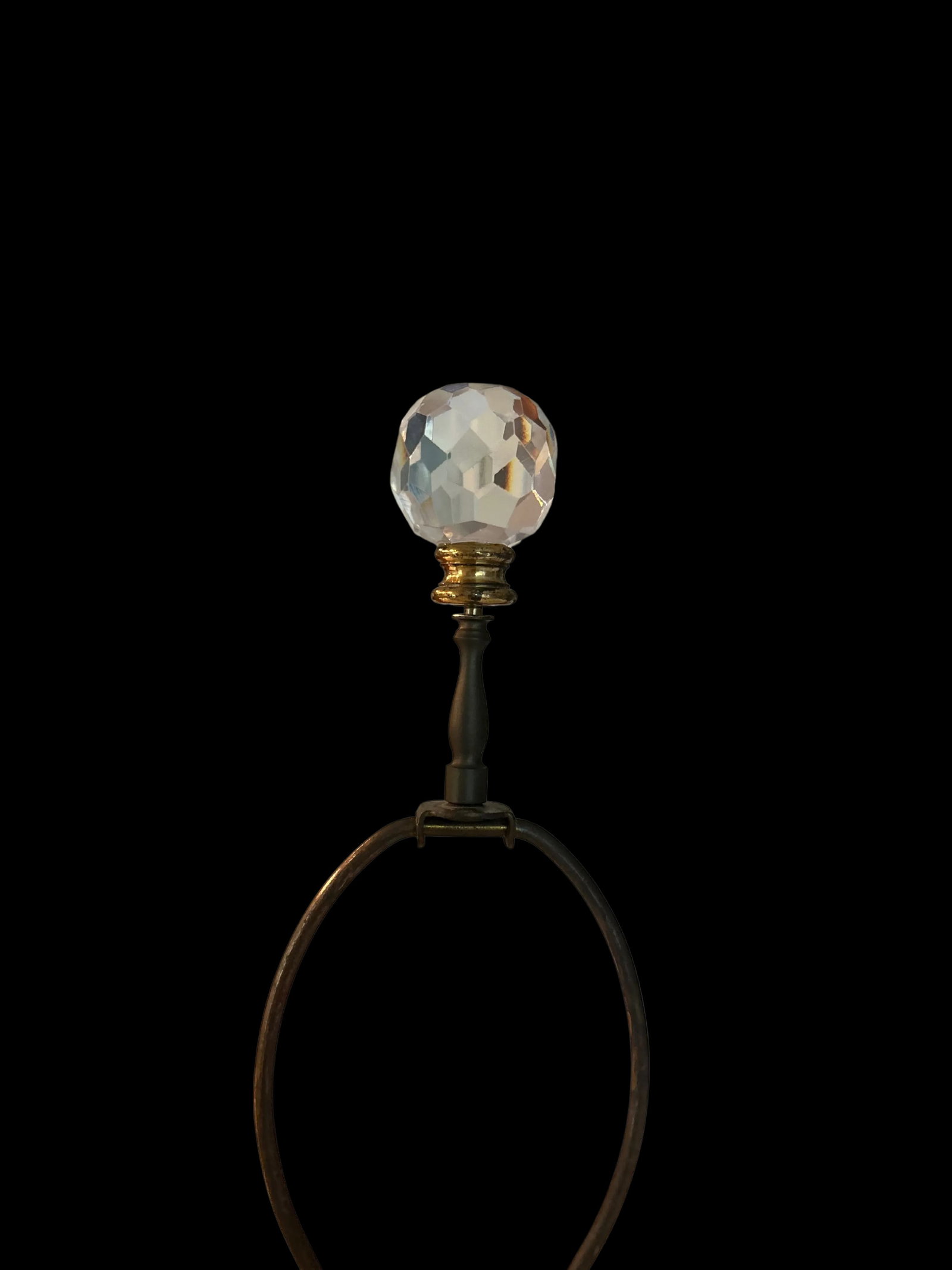 Vintage Waterford Crystal Table Lamp - Cut Crystal Brass Accents - 8