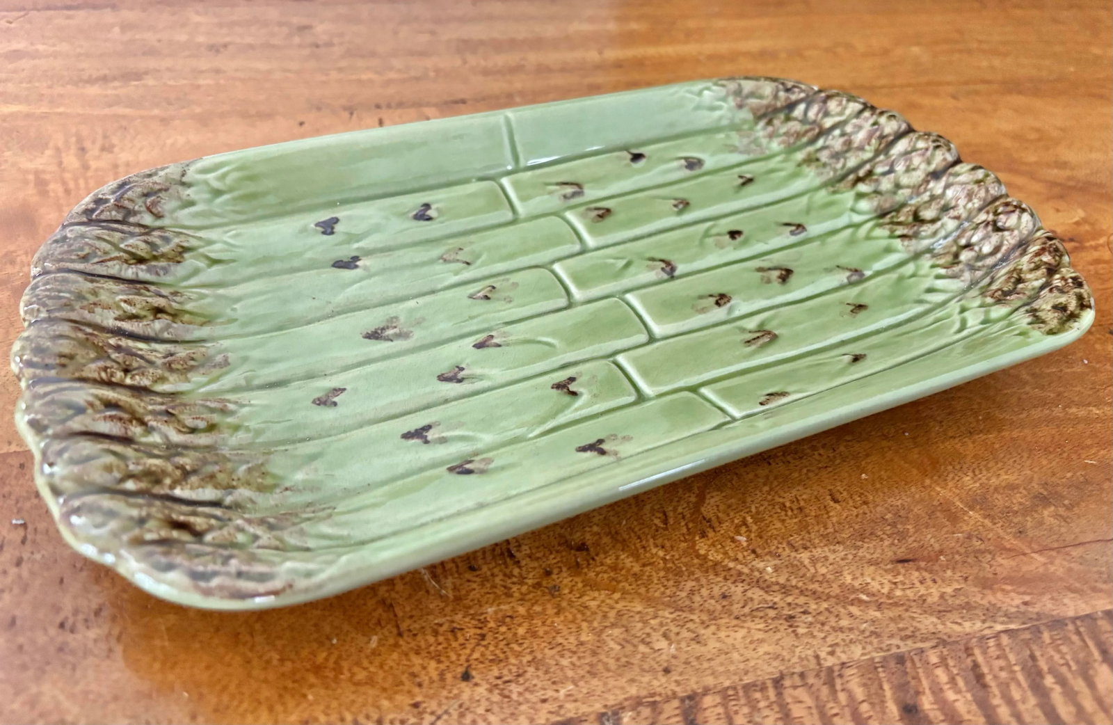 1990s Bordallo Pinheiro Decorative Asparagus Platter - 2