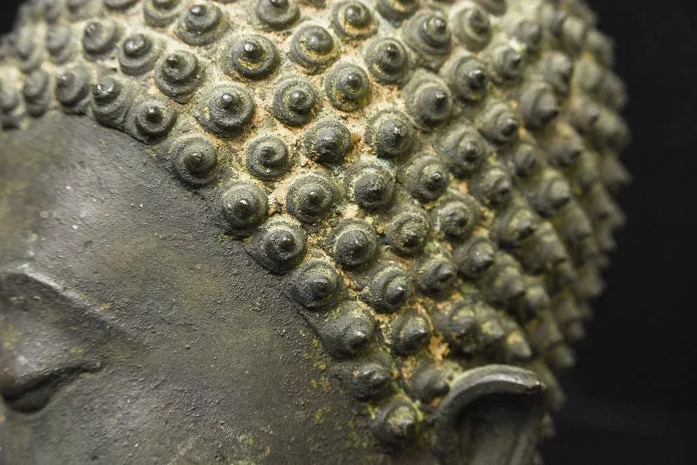 Antique Thai Bronze Buddha Head of Walking Buddha From the Ancient Kingdom of Sukhothai - 10
