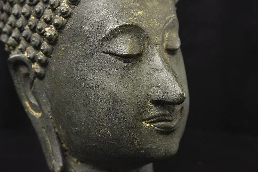 Antique Thai Bronze Buddha Head of Walking Buddha From the Ancient Kingdom of Sukhothai - 7