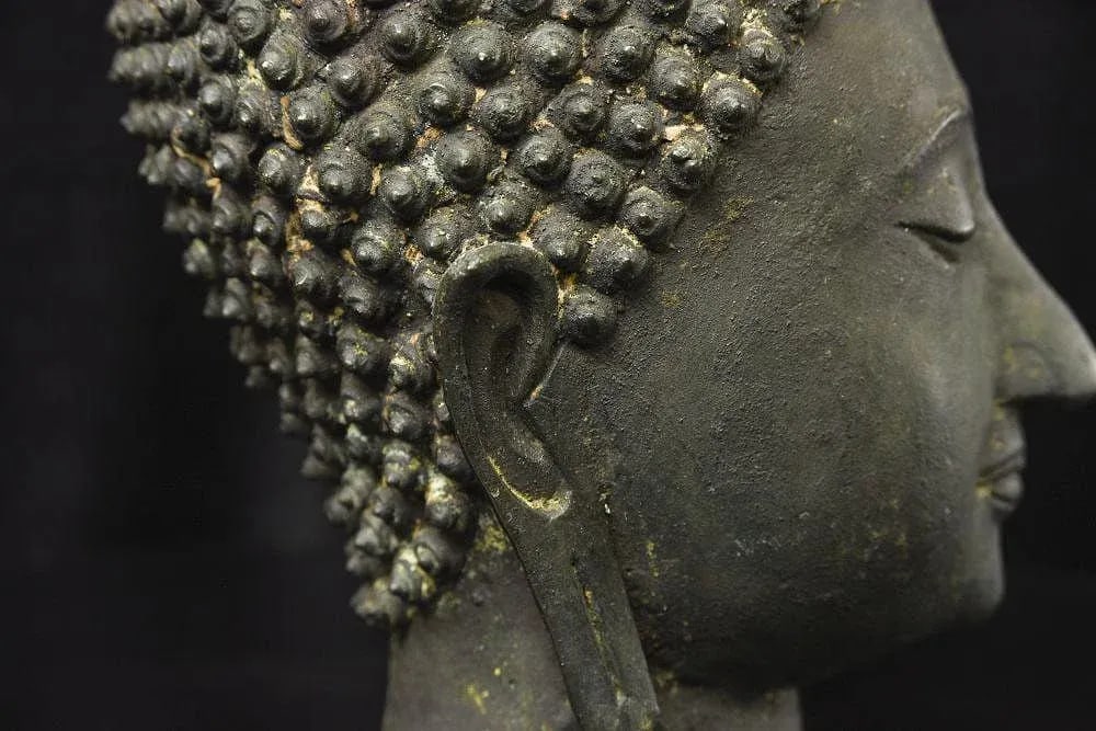 Antique Thai Bronze Buddha Head of Walking Buddha From the Ancient Kingdom of Sukhothai - 8