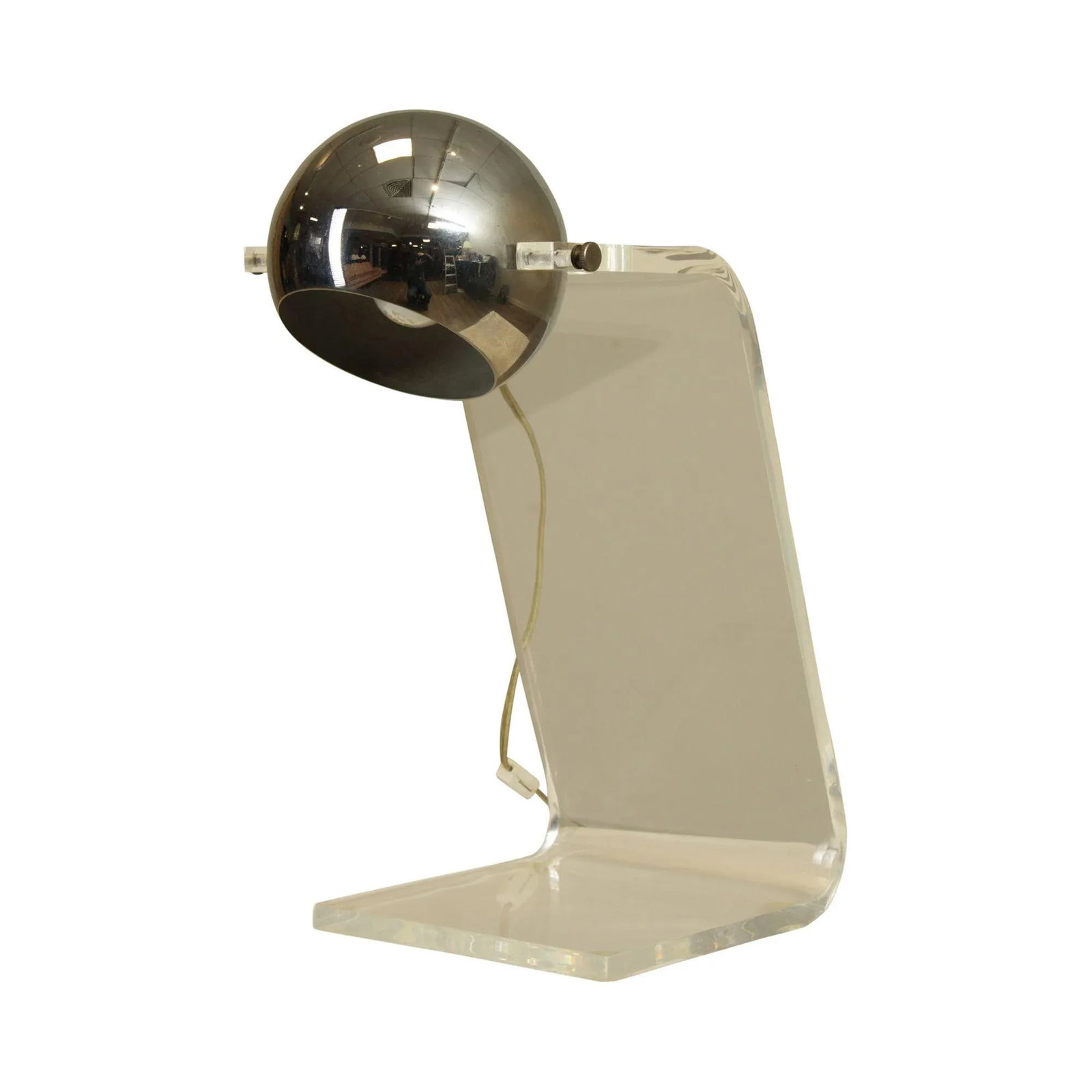 Primo' Lucite & Chrome Atomic Eyeball Desk Lamp Manner of Sonneman - 13