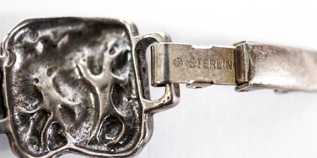 Late 20th Century Sterling Silver and Turquoise Link Bracelet - 4