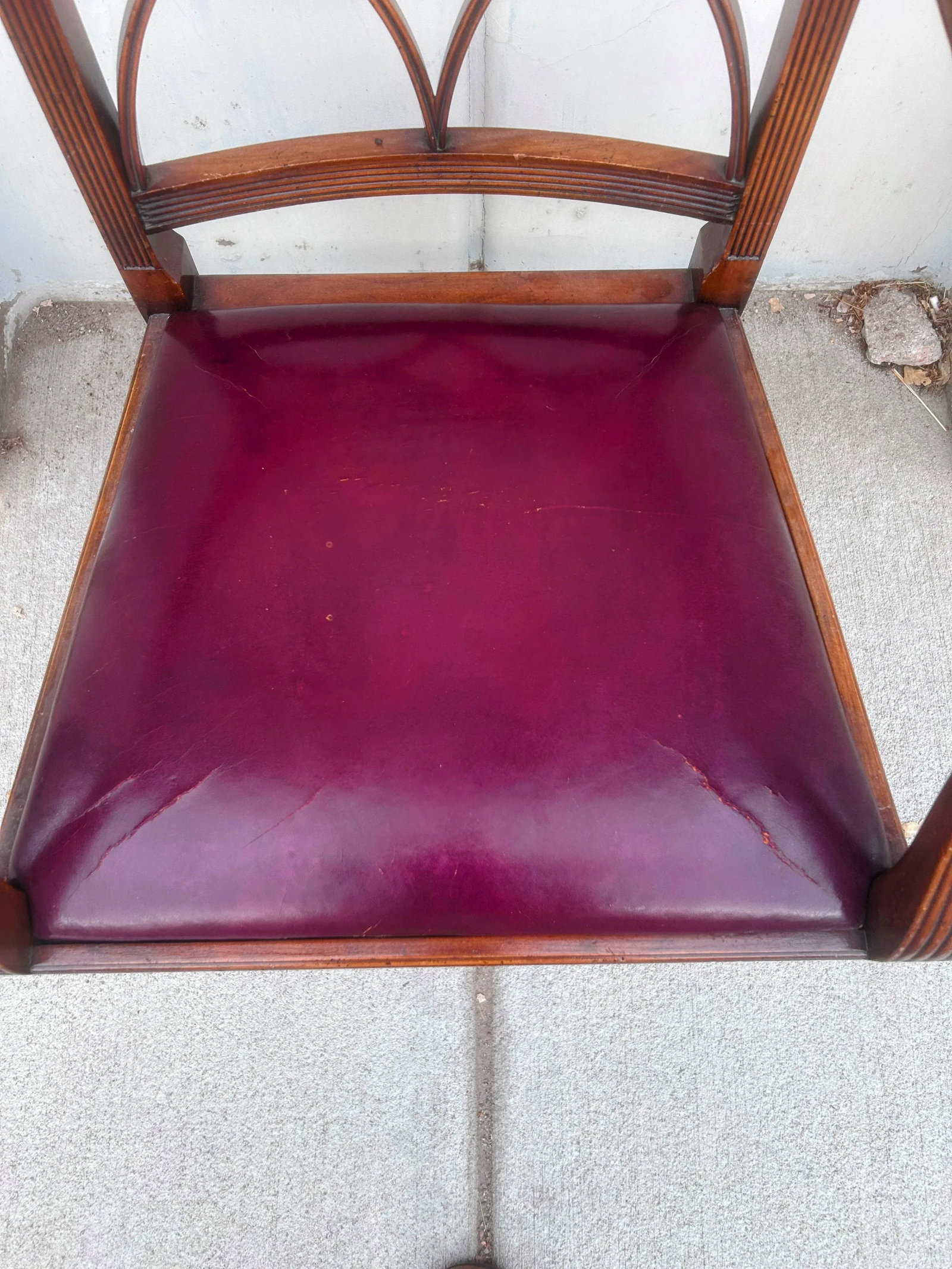 Late 19th Century Regency Style Walnut and Leather Arm Chair - 8