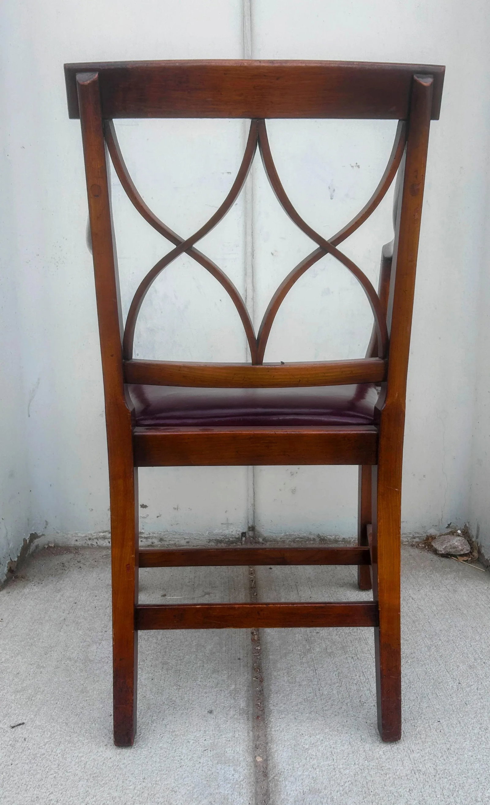 Late 19th Century Regency Style Walnut and Leather Arm Chair - 9