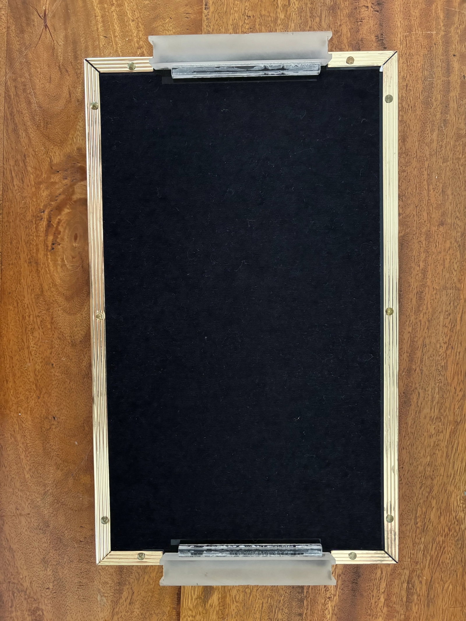 Mid 20th Century Art Deco Brass and Lucite Beveled Mirror Tray - 7