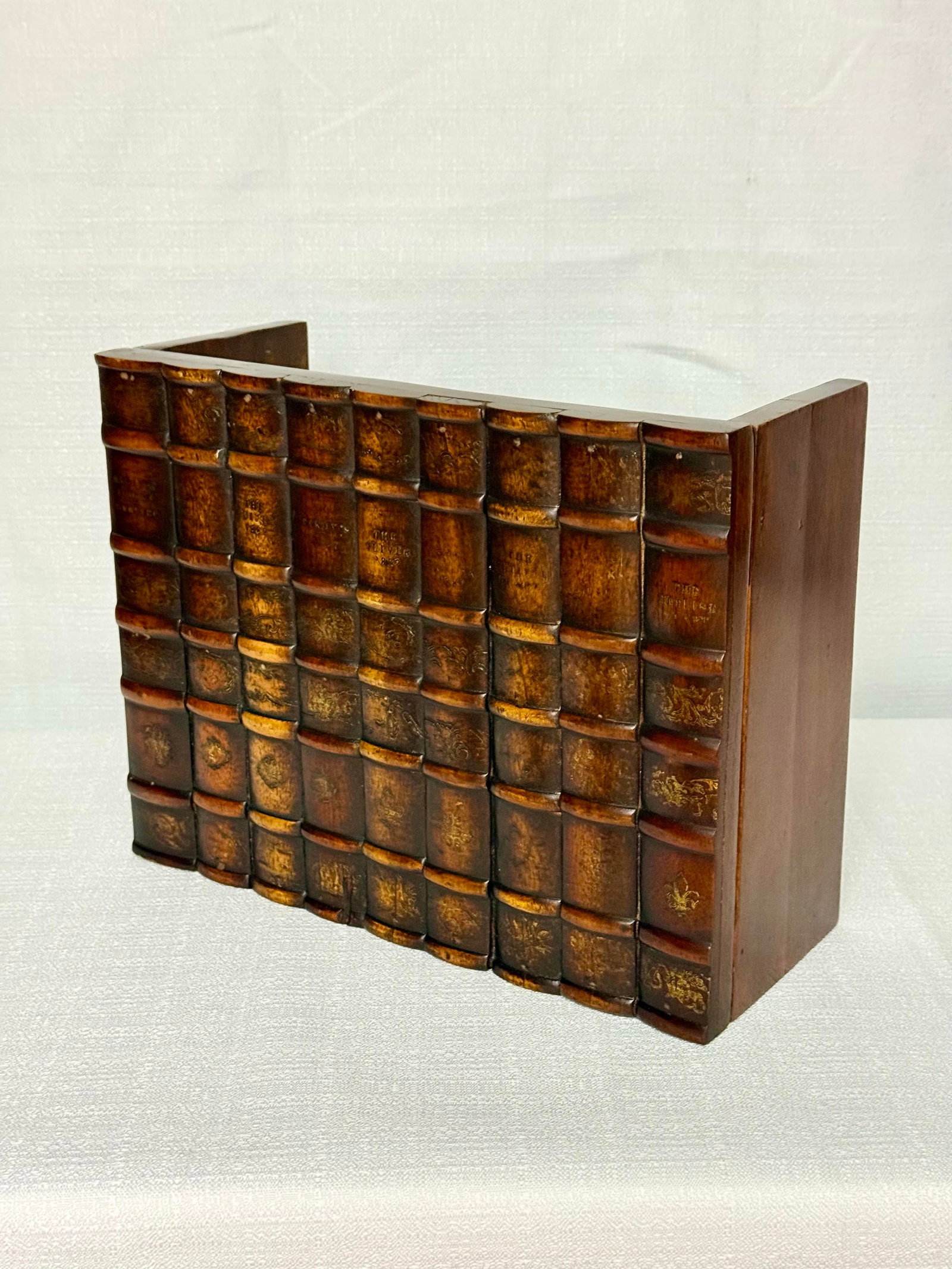 Late 20th Century Theodore Alexander Faux Book Spine Shelf Display by Turtle and Crane - English Lib - 2
