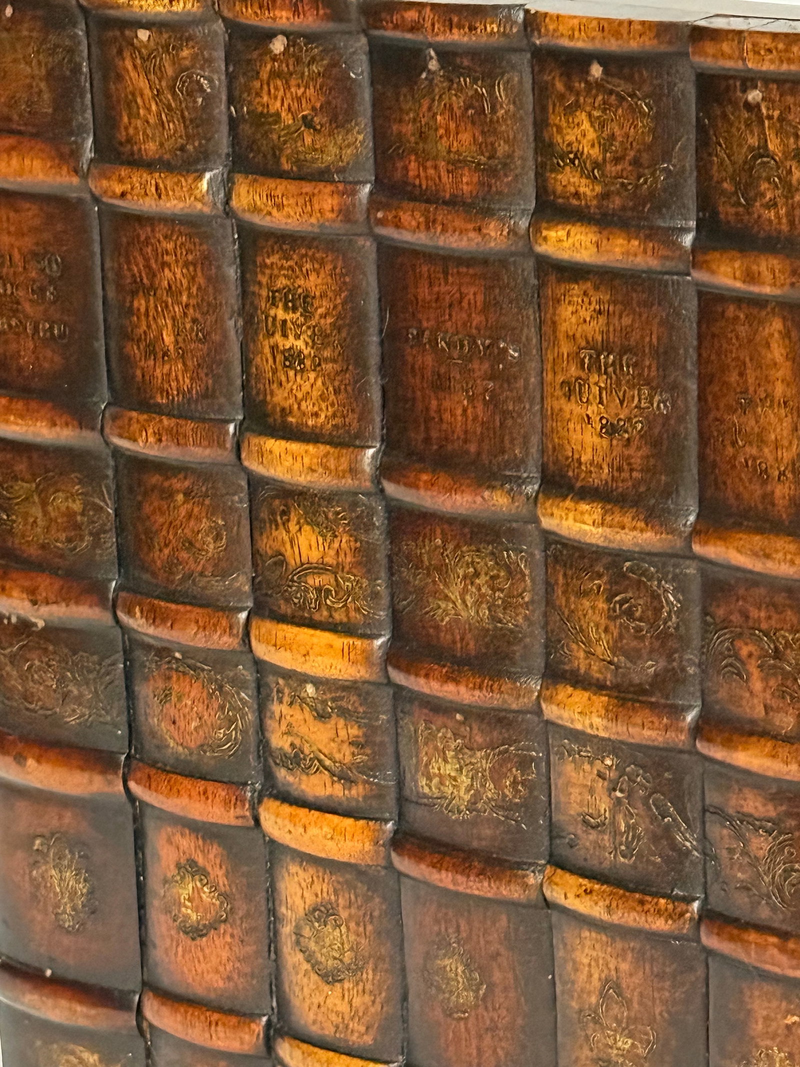 Late 20th Century Theodore Alexander Faux Book Spine Shelf Display by Turtle and Crane - English Lib - 9