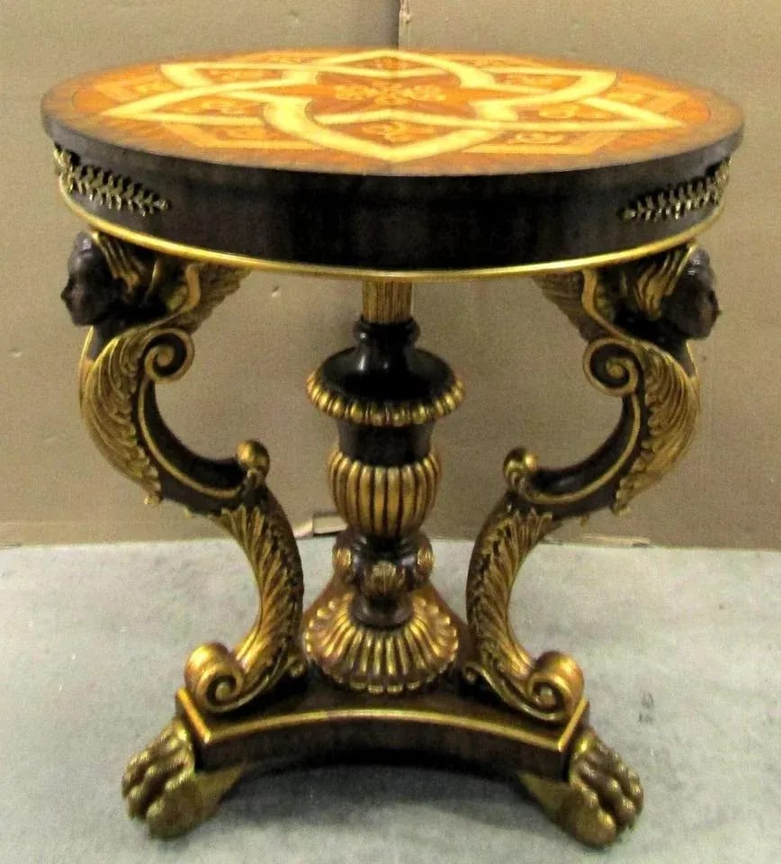 Maitland-Smith Egyptian Revival Dining Table With Winged Creatures Claw Feet 1980s - 11