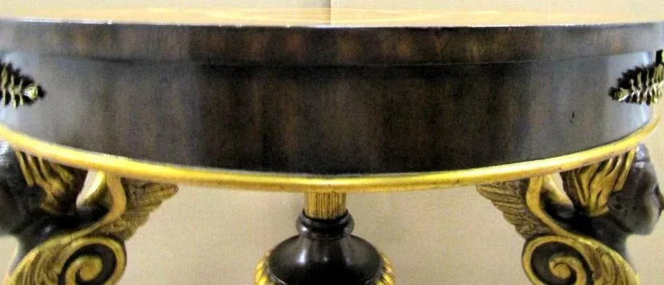 Maitland-Smith Egyptian Revival Dining Table With Winged Creatures Claw Feet 1980s - 12