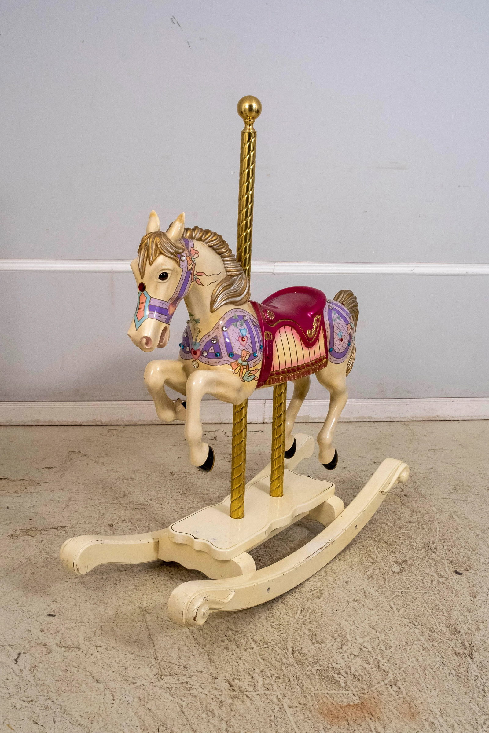 S&s Woodcarvers Diana Ross Model Carousel Wooden Rocking Horse - 2